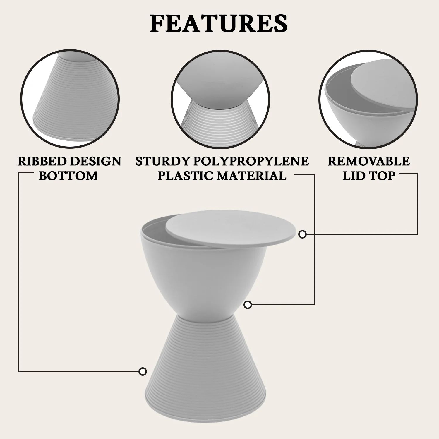 Modern Round  Boyd Side Table