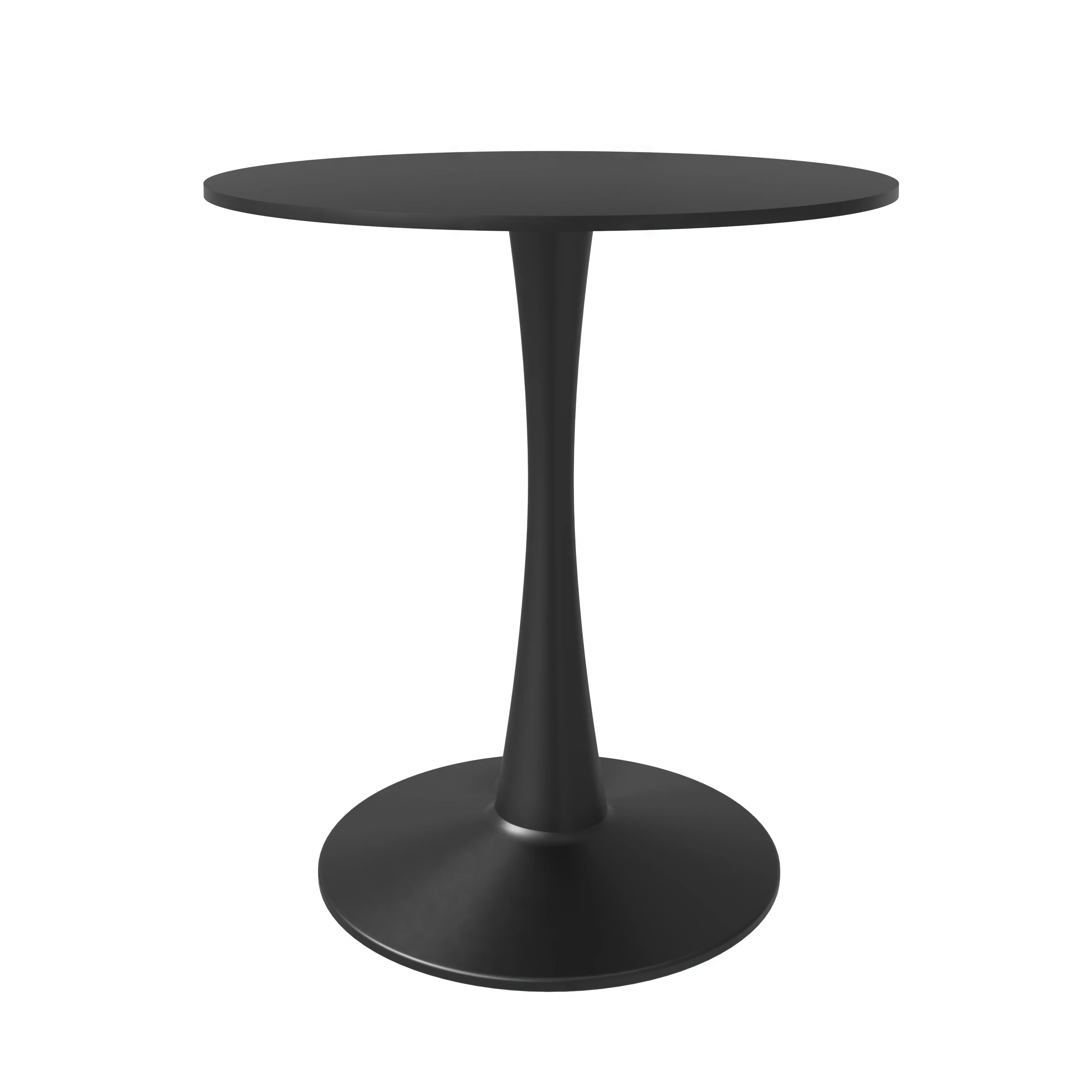 Leisyremod Bristol 24" Round Dining Table Black base with Black top