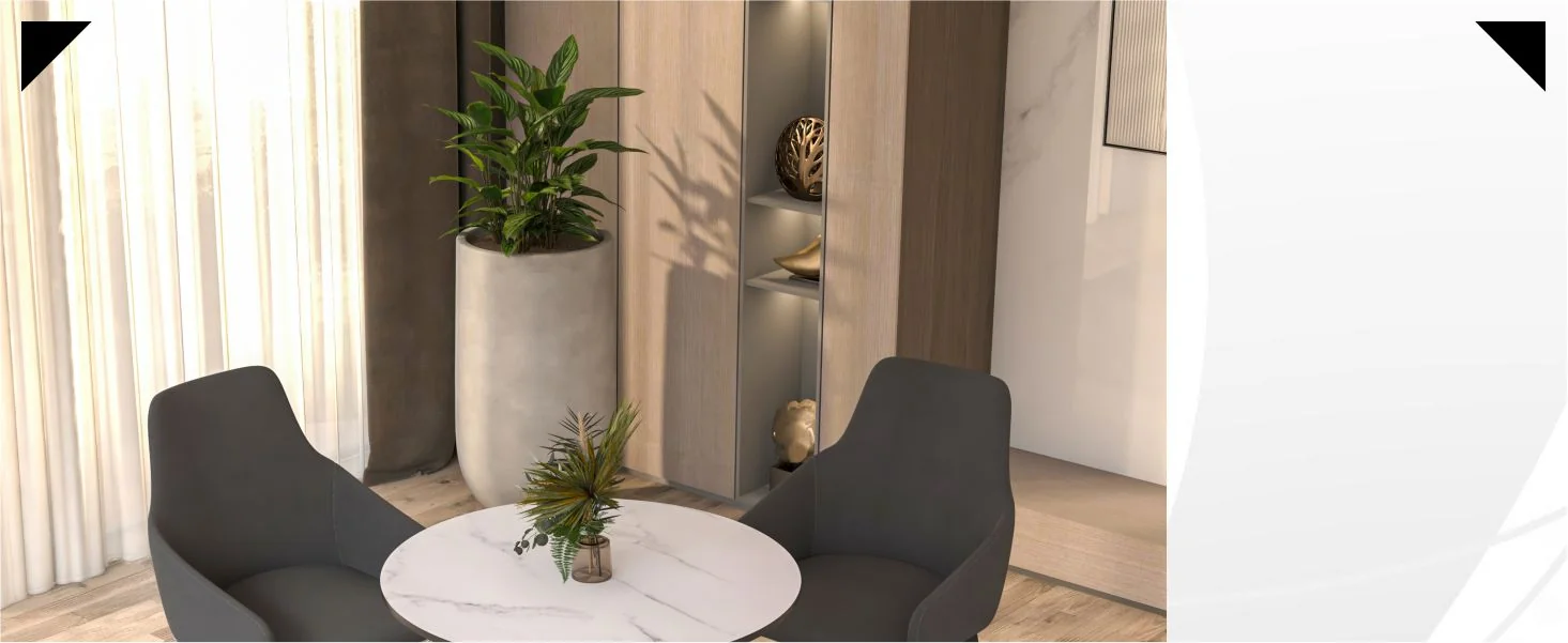 Bristol 24" round dining table Black base with marbled MDF top