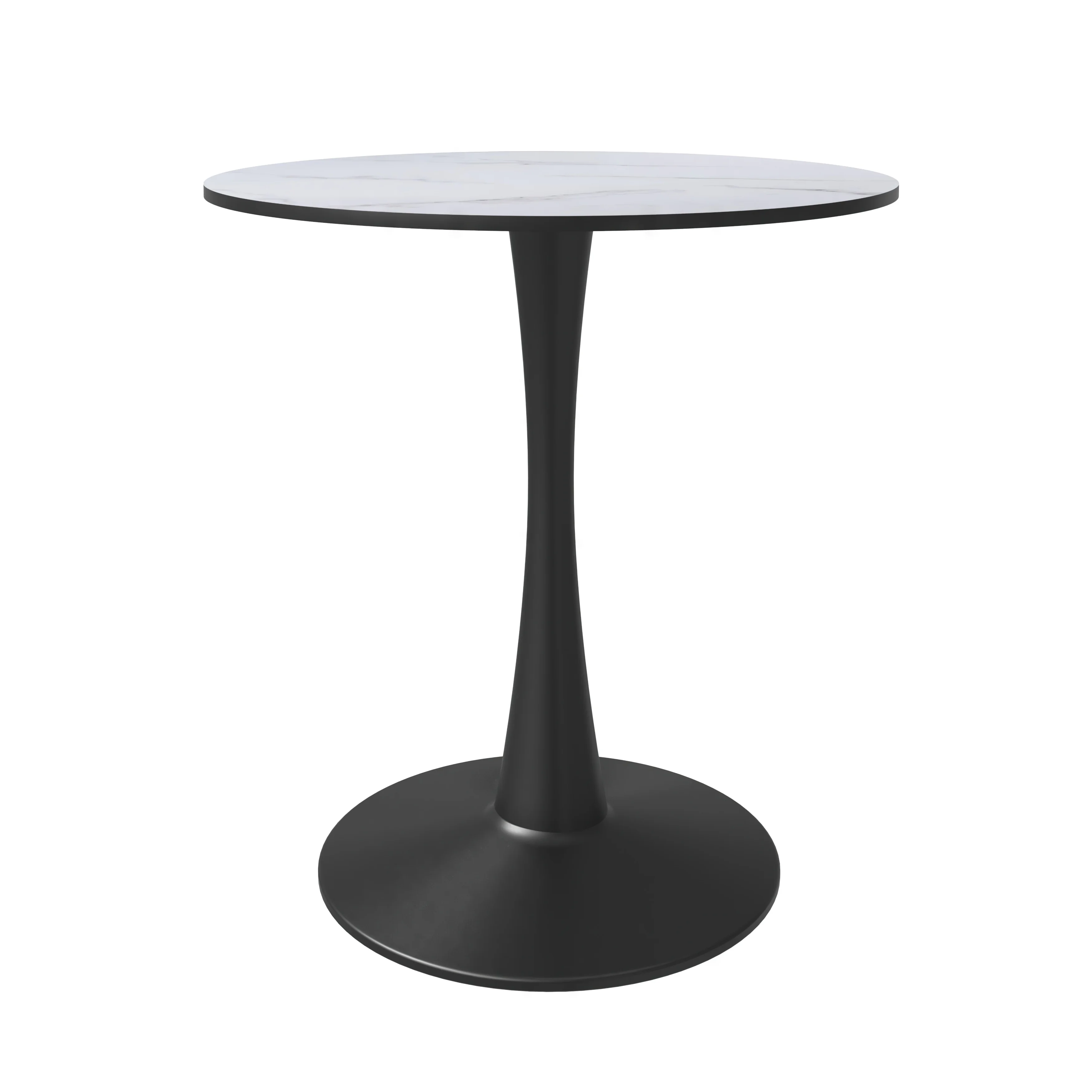 Leisyremod Bristol 24" Round Dining Table Black base with White top