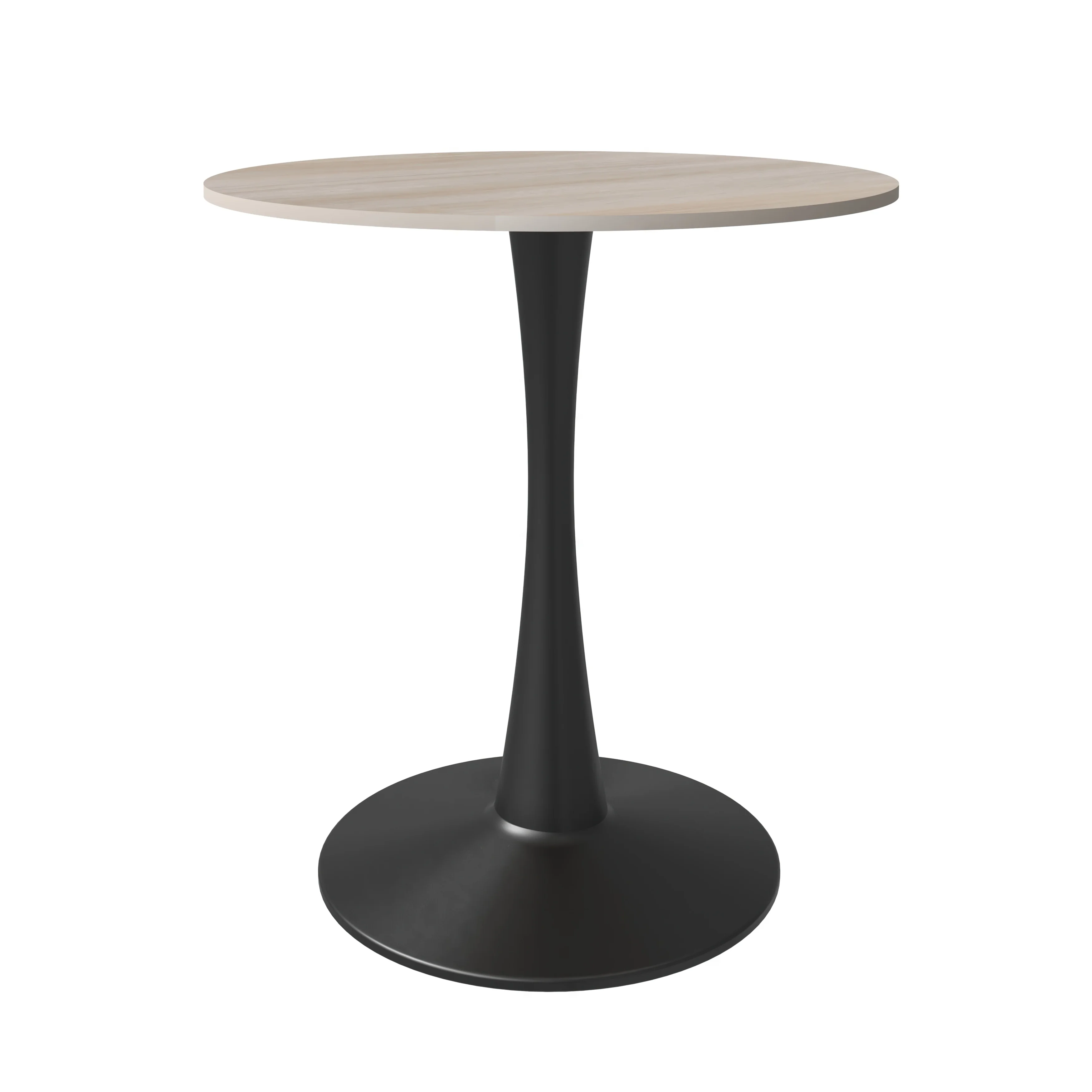 Bristol 27" round dining table Black base with marbled MDF top