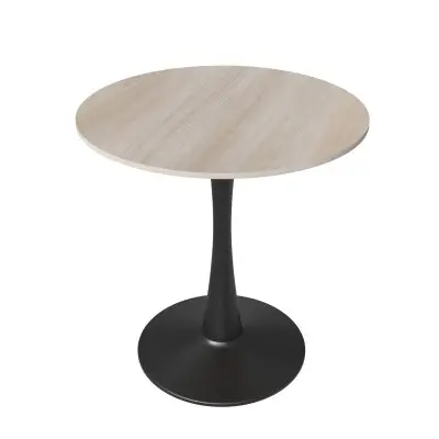 Bristol 27" round dining table Black base with marbled MDF top