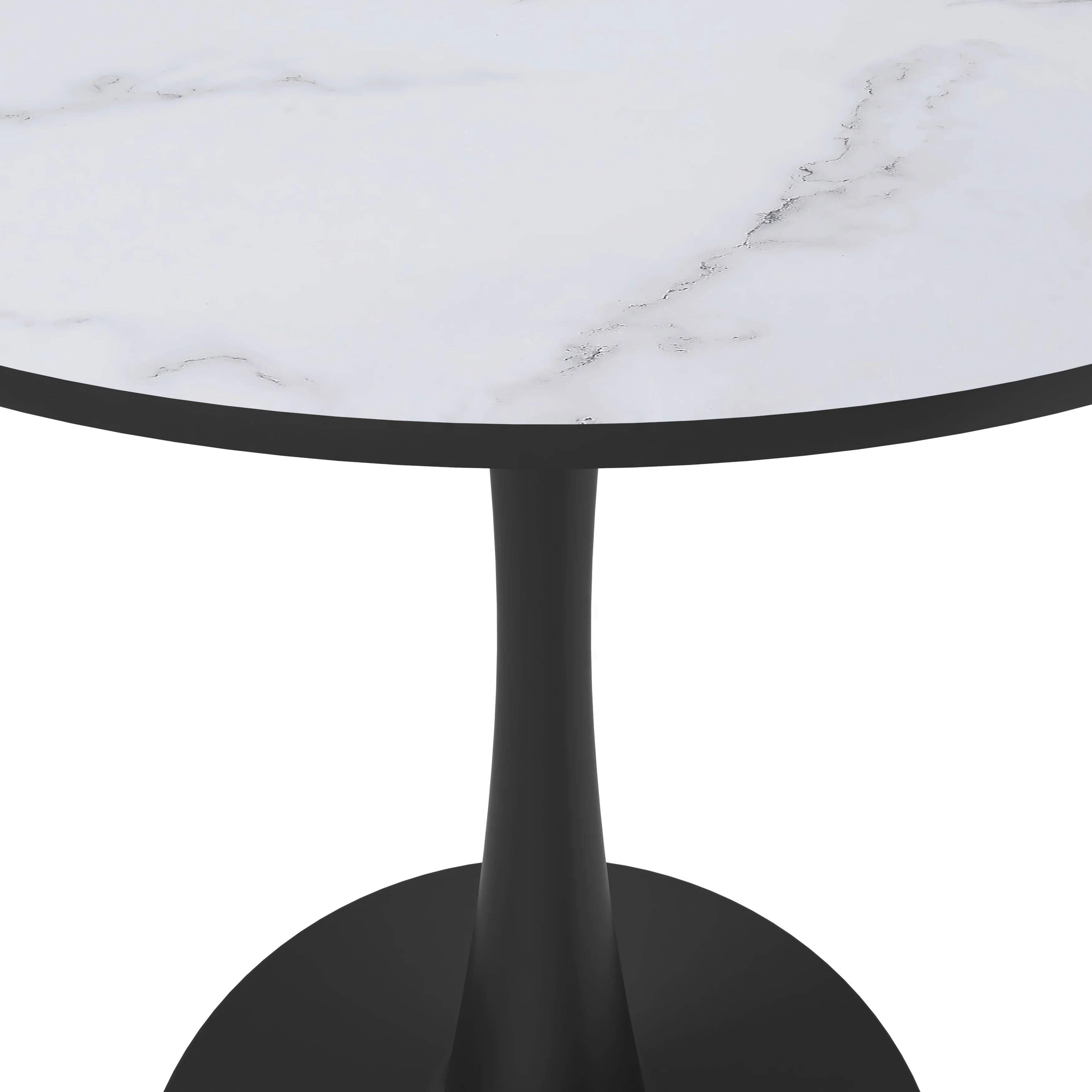 Leisyremod Bristol 27" Round Dining Table Black base with White top