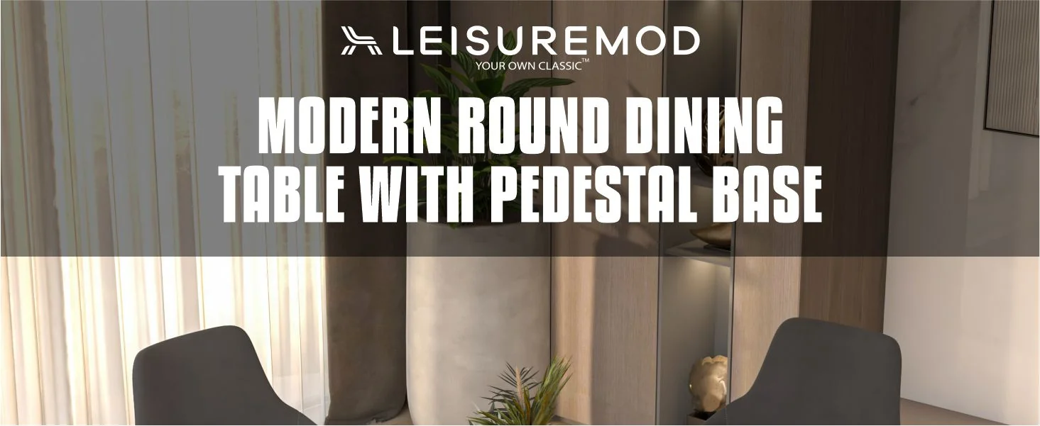 Leisyremod Bristol 27" Round Dining Table Black base with White top