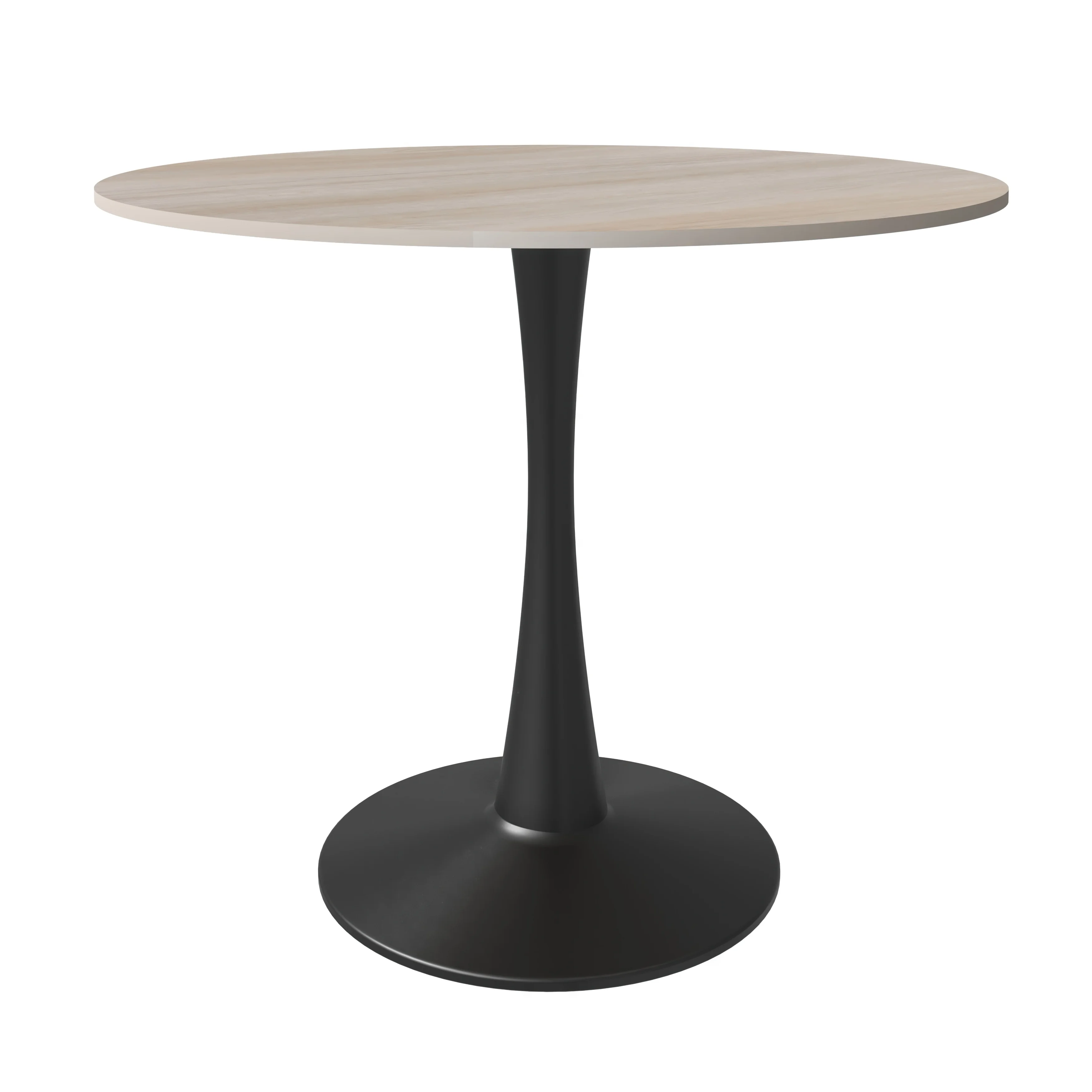 Bristol 31" round dining table Black base with marbled MDF top