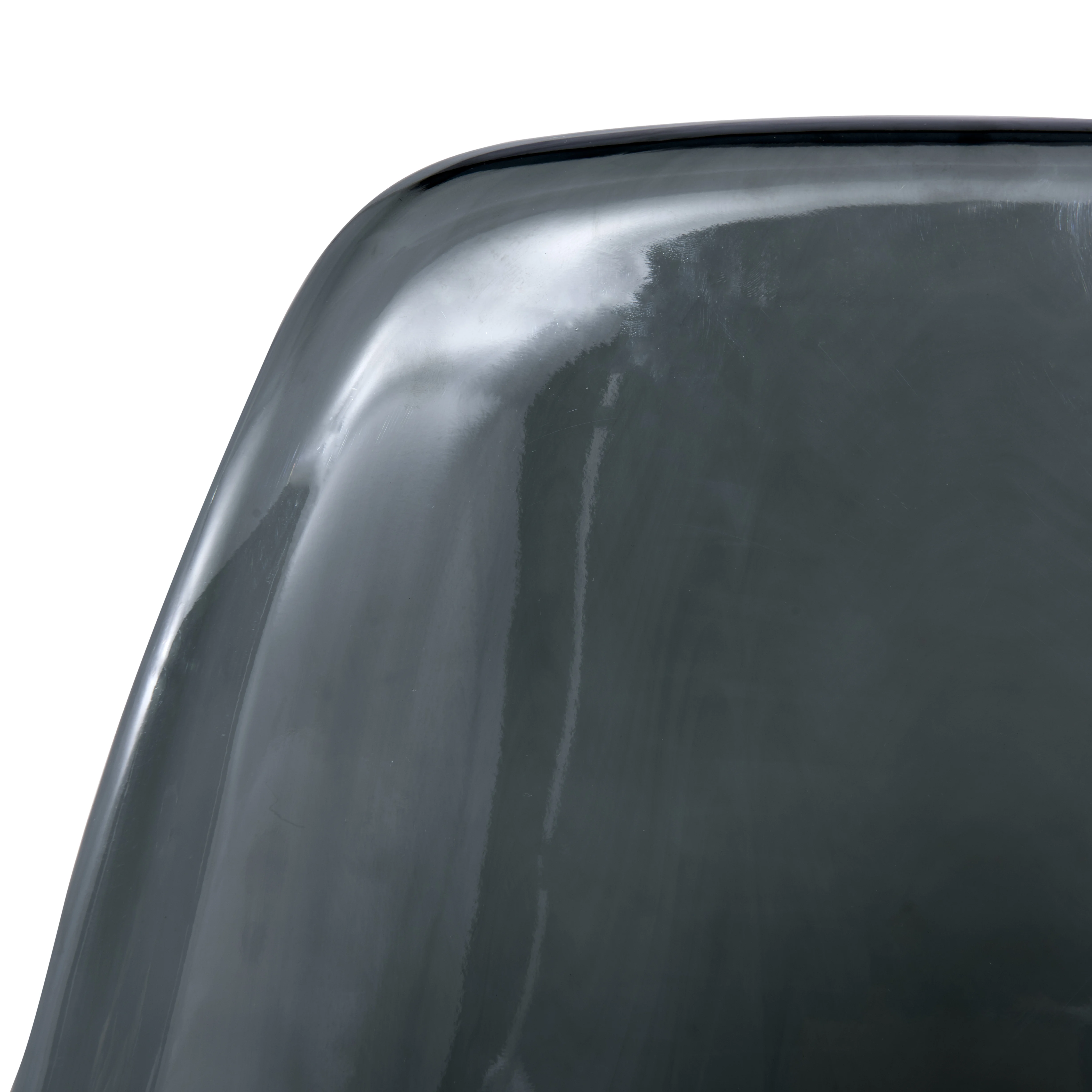 5-Piece Dining Set 35" Round Dining Table in Black Iron - 4 ABS Plastic Side Chair in Chrome - Transparent Black