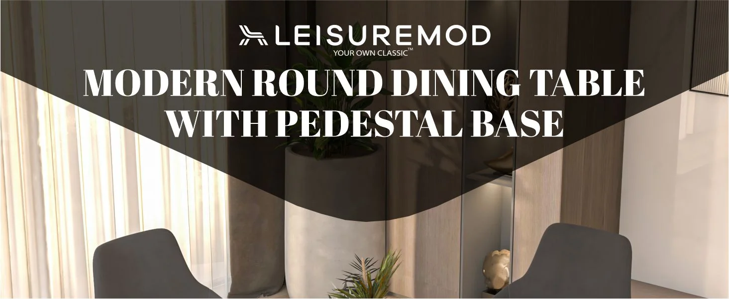 Bristol 35" round dining table Black base with Black Sintered stone Top