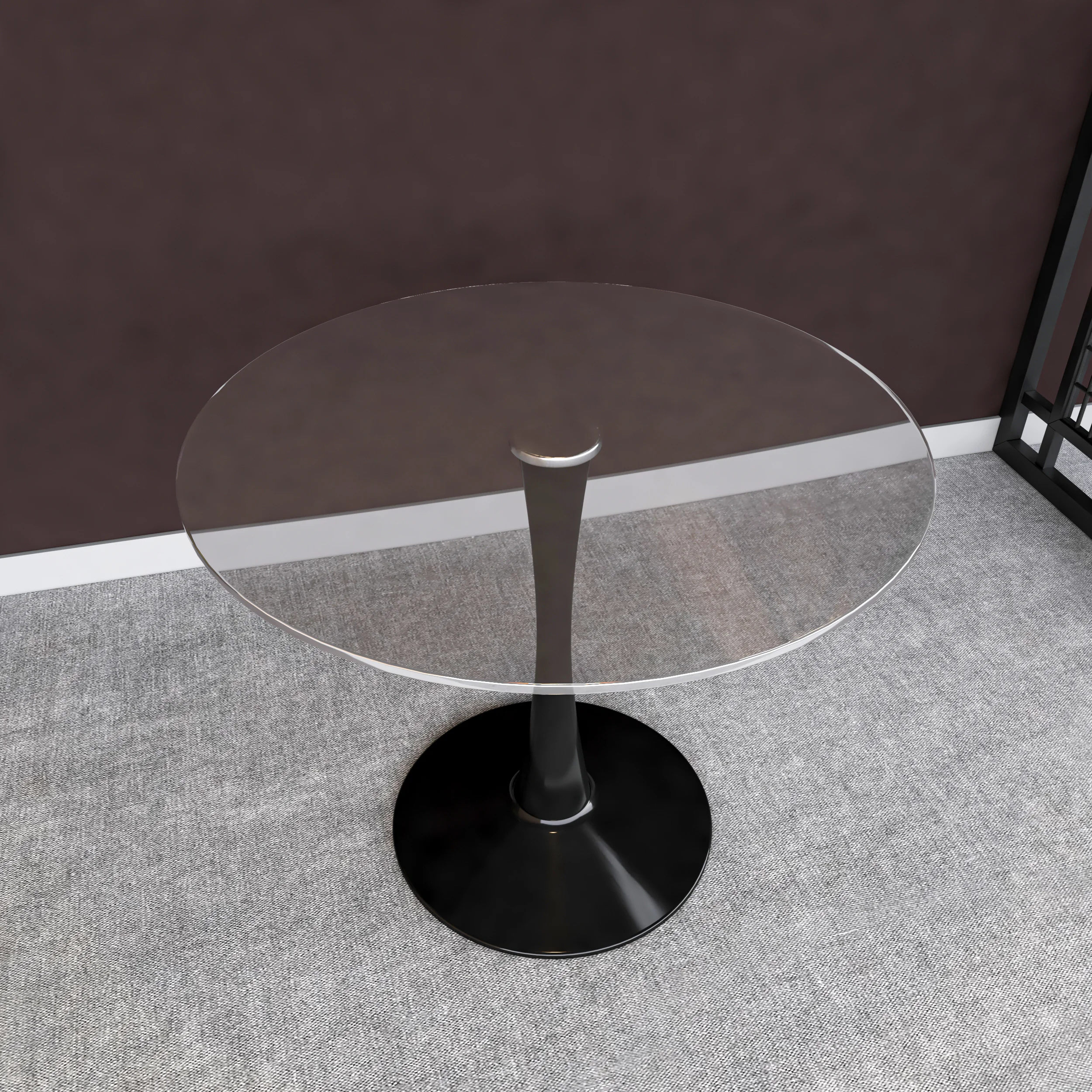 Bristol - Bistro Table Black Base with Glass top