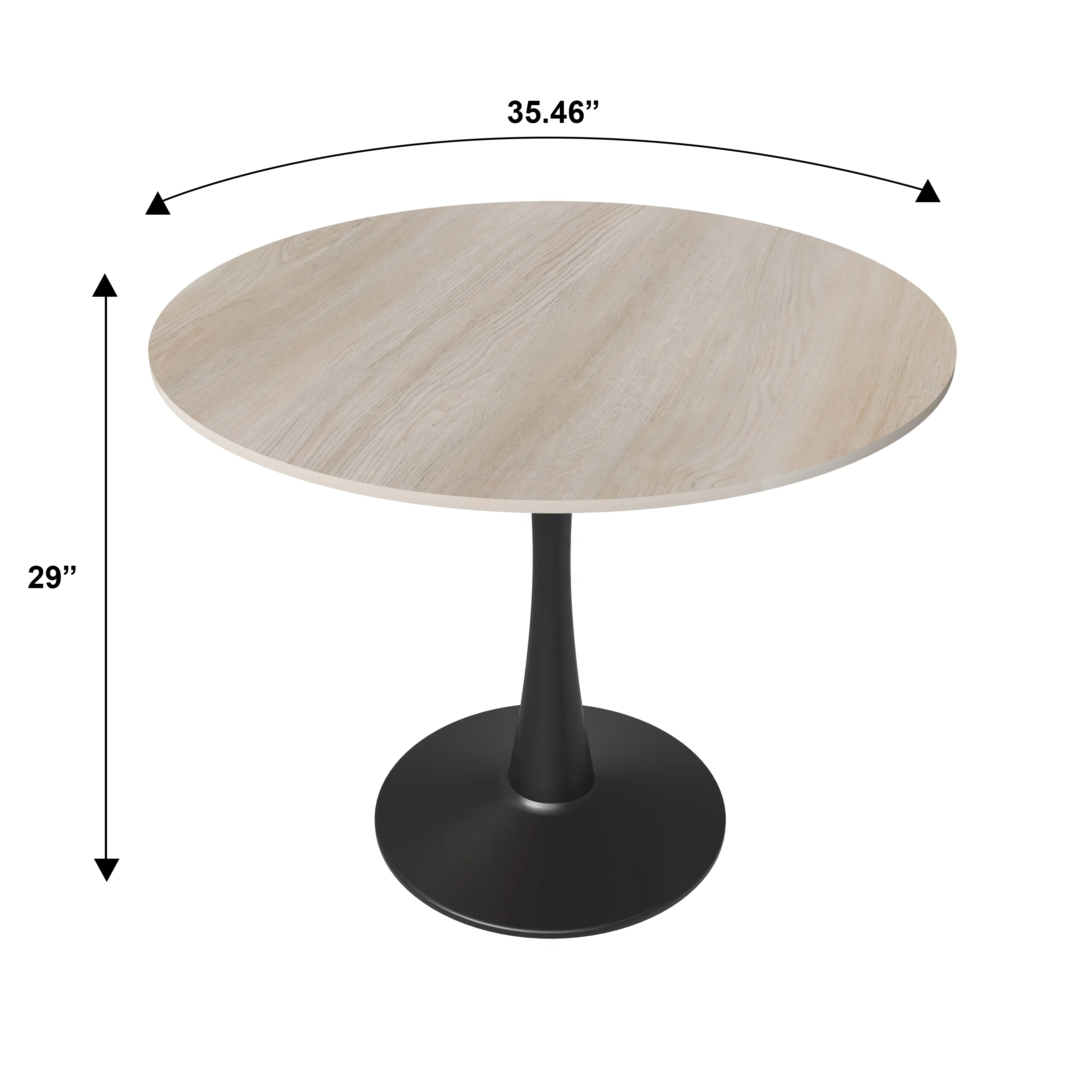Bristol - Bistro Table - Black Natural wood Top