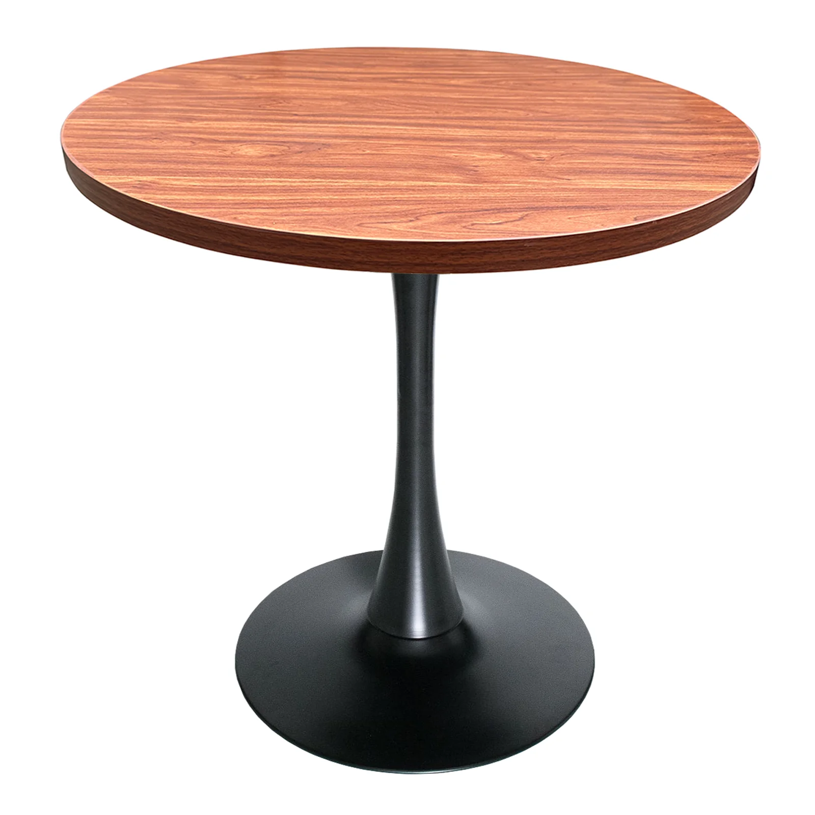 Bristol Dining table, Black Base with 36 Round Cognac Brown MDF top