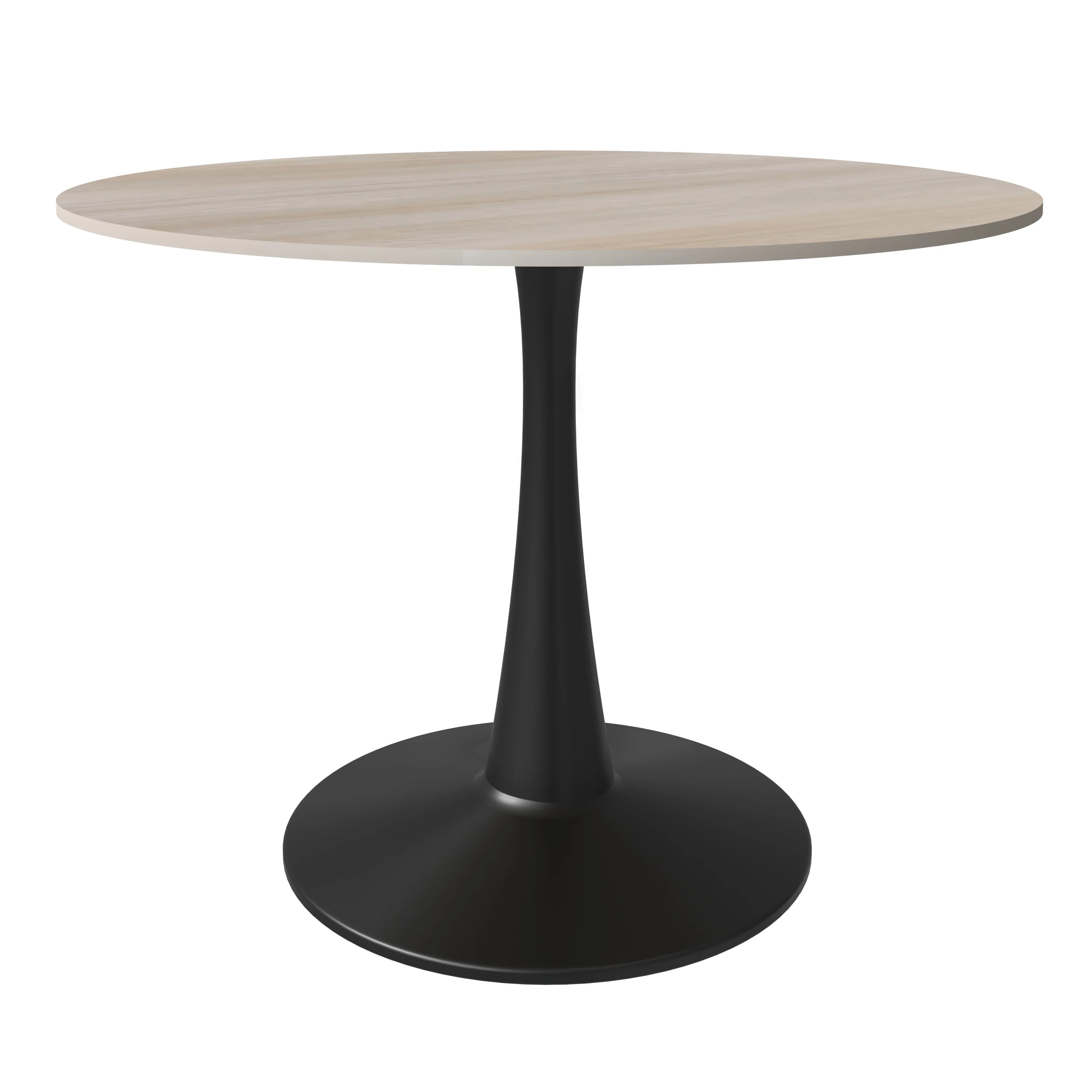Bristol 40" round dining table Black base with marbled MDF top