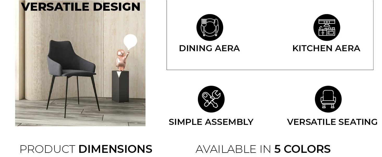 Bristol 4-Piece Dining Set with 35" Round Dining Table and 3 Fabric Dining Chairs in Charcoal