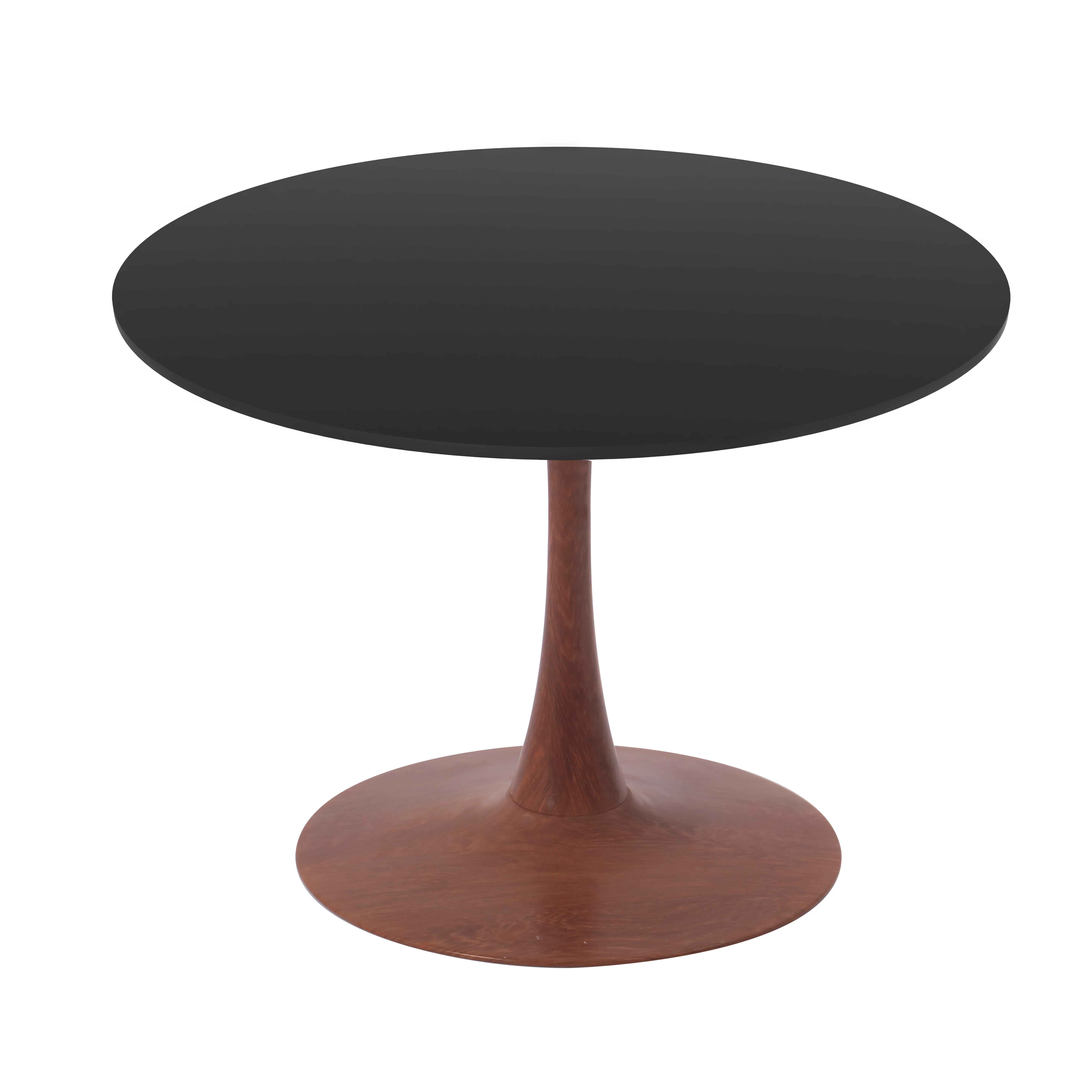 Bristol 35" Round Dining Table Wood Transfer Cherry Base with MDF Black Top