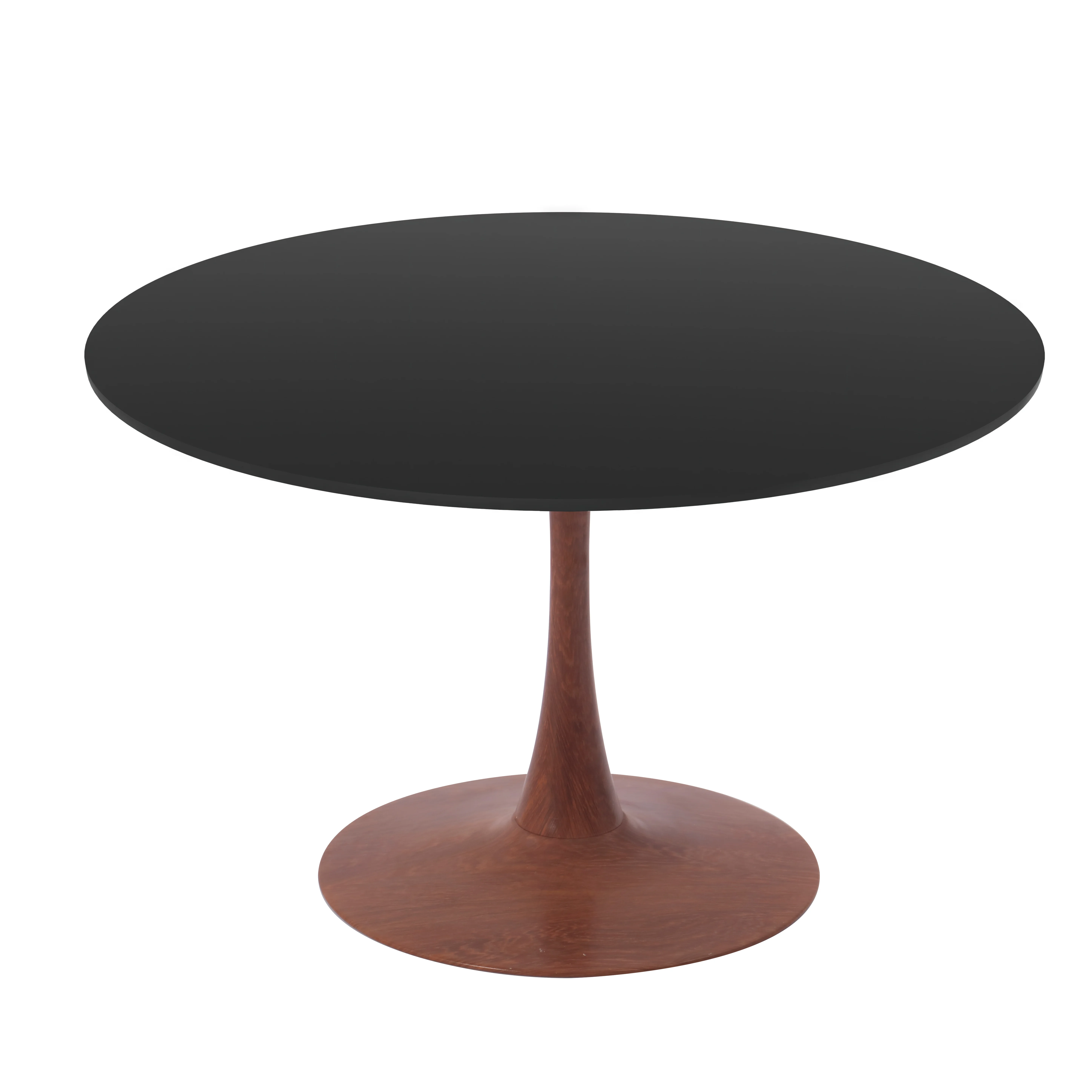 Bristol 35" Round Dining Table Wood Transfer Cherry Base with MDF Black Top