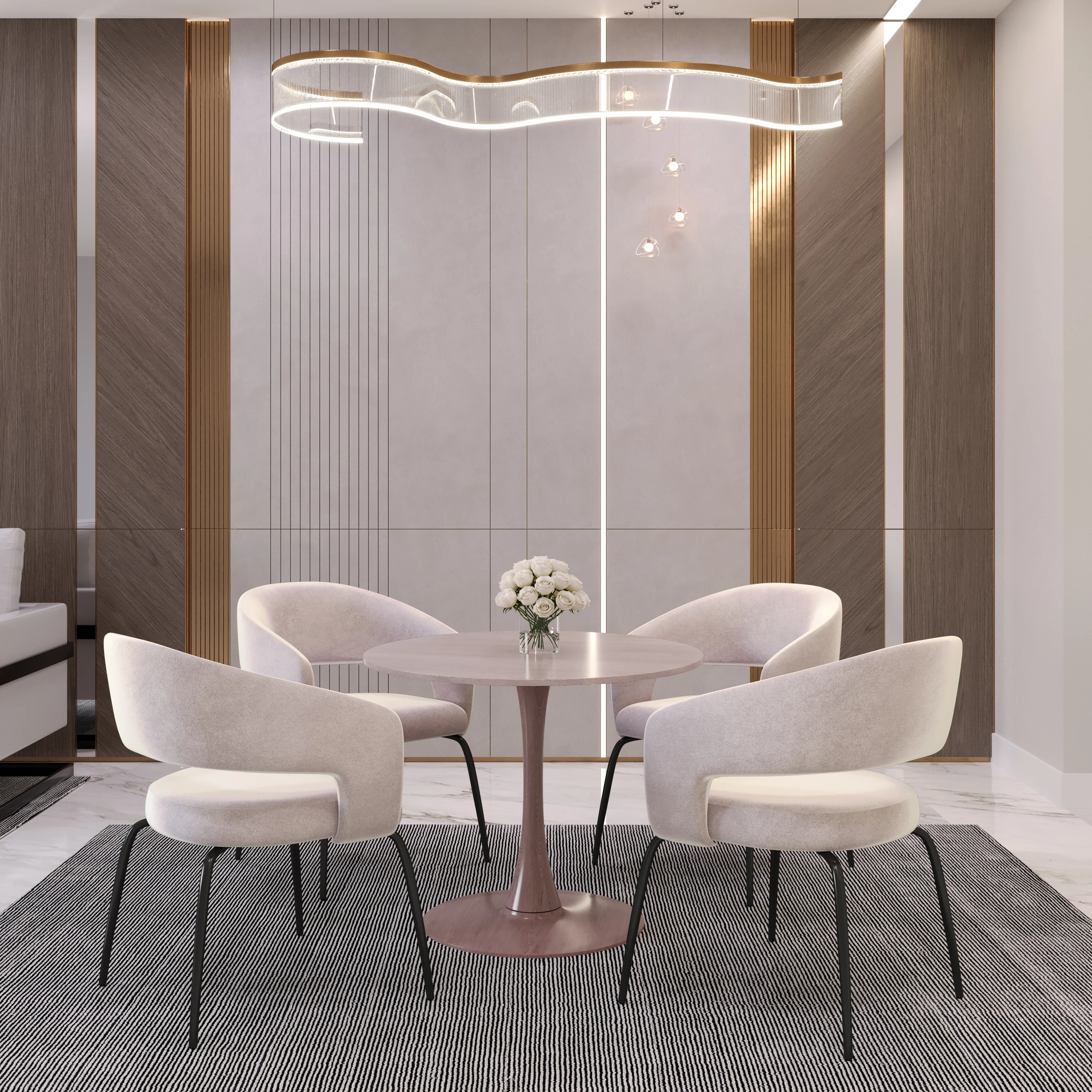 Bristol 35" Round Dining Table Wood Transfer Cherry Base with MDF Natural Wood Top