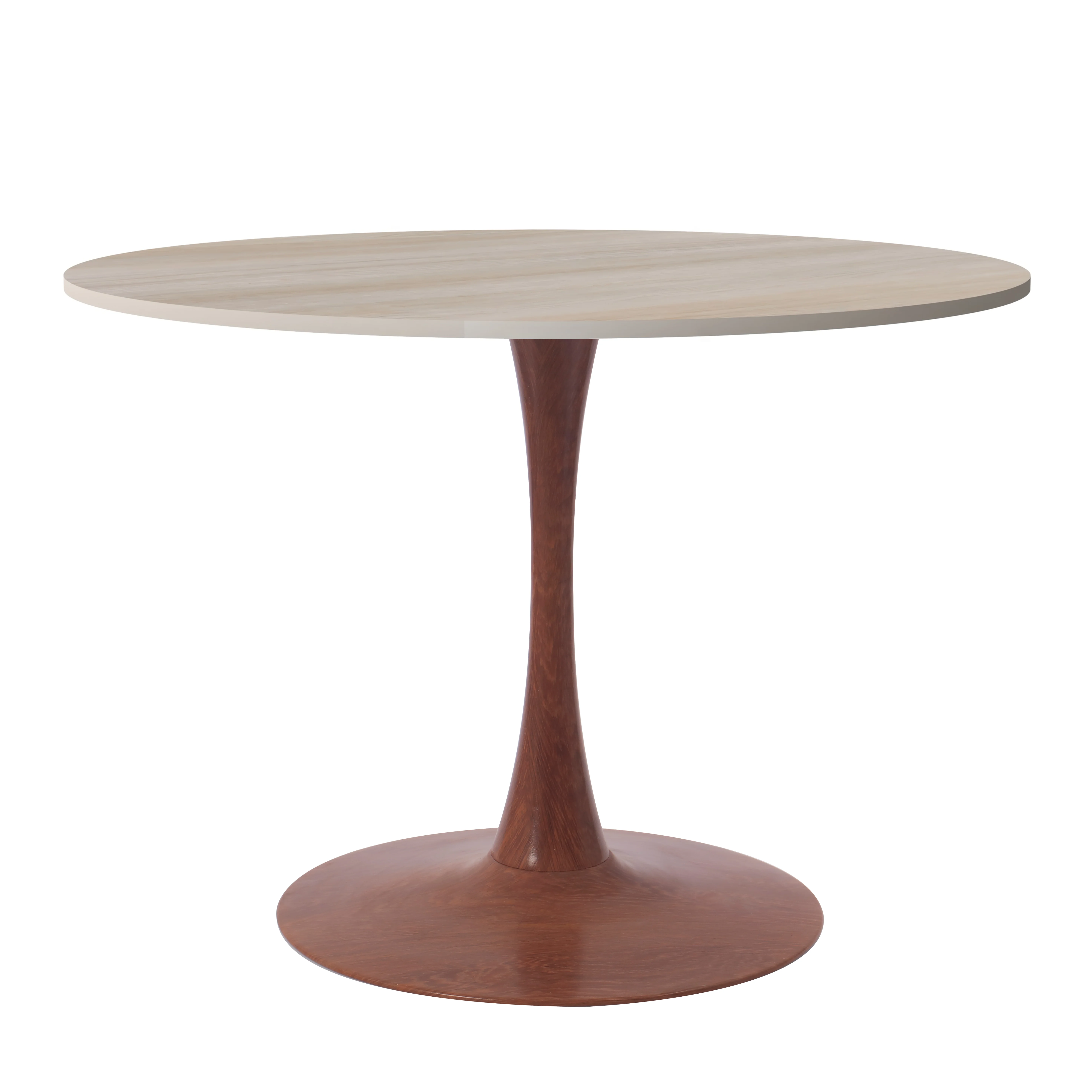 Bristol 35" Round Dining Table Wood Transfer Cherry Base with MDF Natural Wood Top