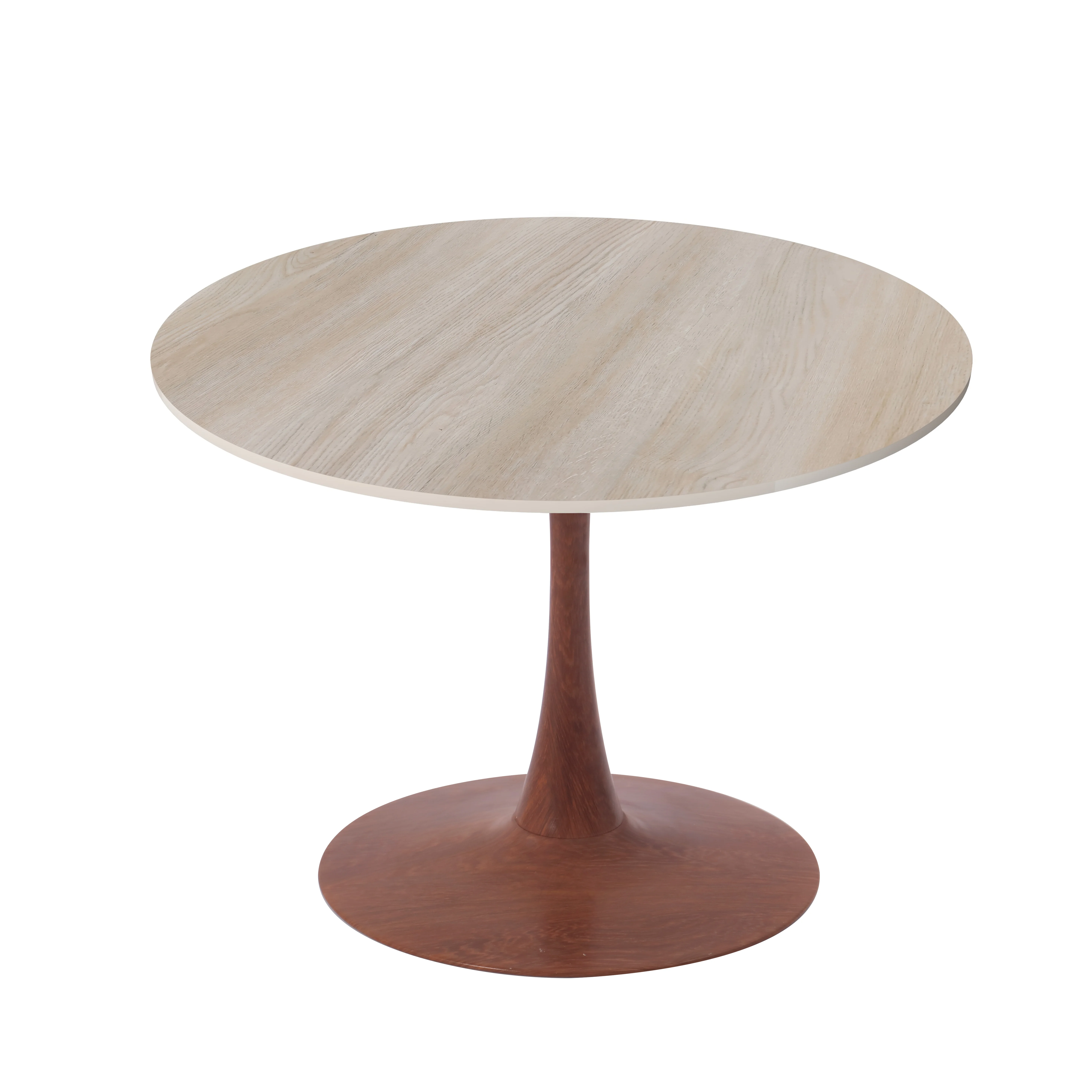 Bristol 35" Round Dining Table Wood Transfer Cherry Base with MDF Natural Wood Top