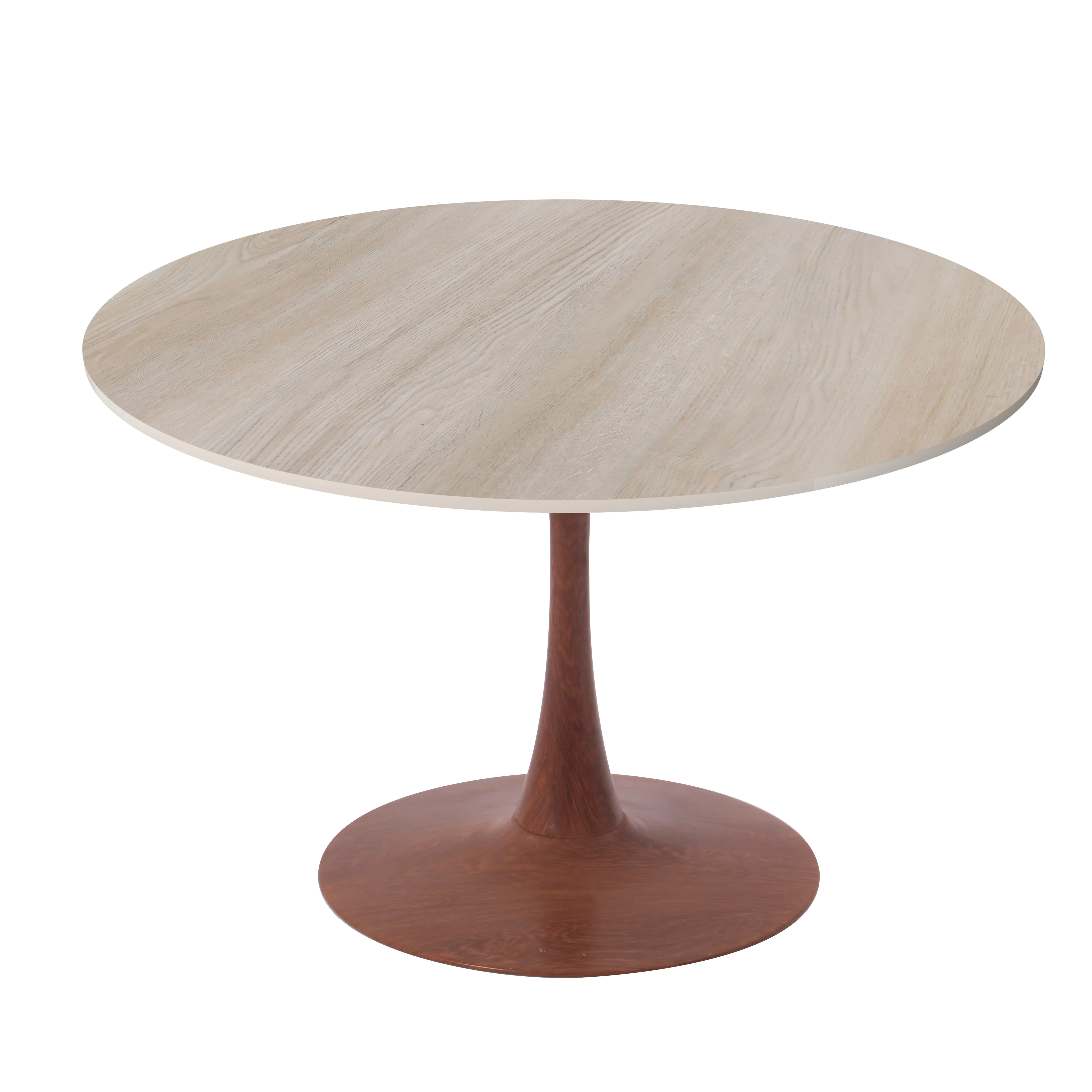 Bristol 35" Round Dining Table Wood Transfer Cherry Base with MDF Natural Wood Top