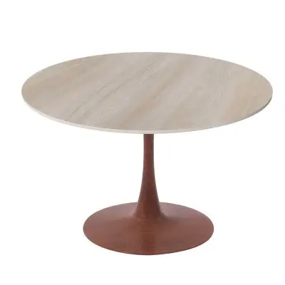 Bristol 35" Round Dining Table Wood Transfer Cherry Base with MDF Natural Wood Top