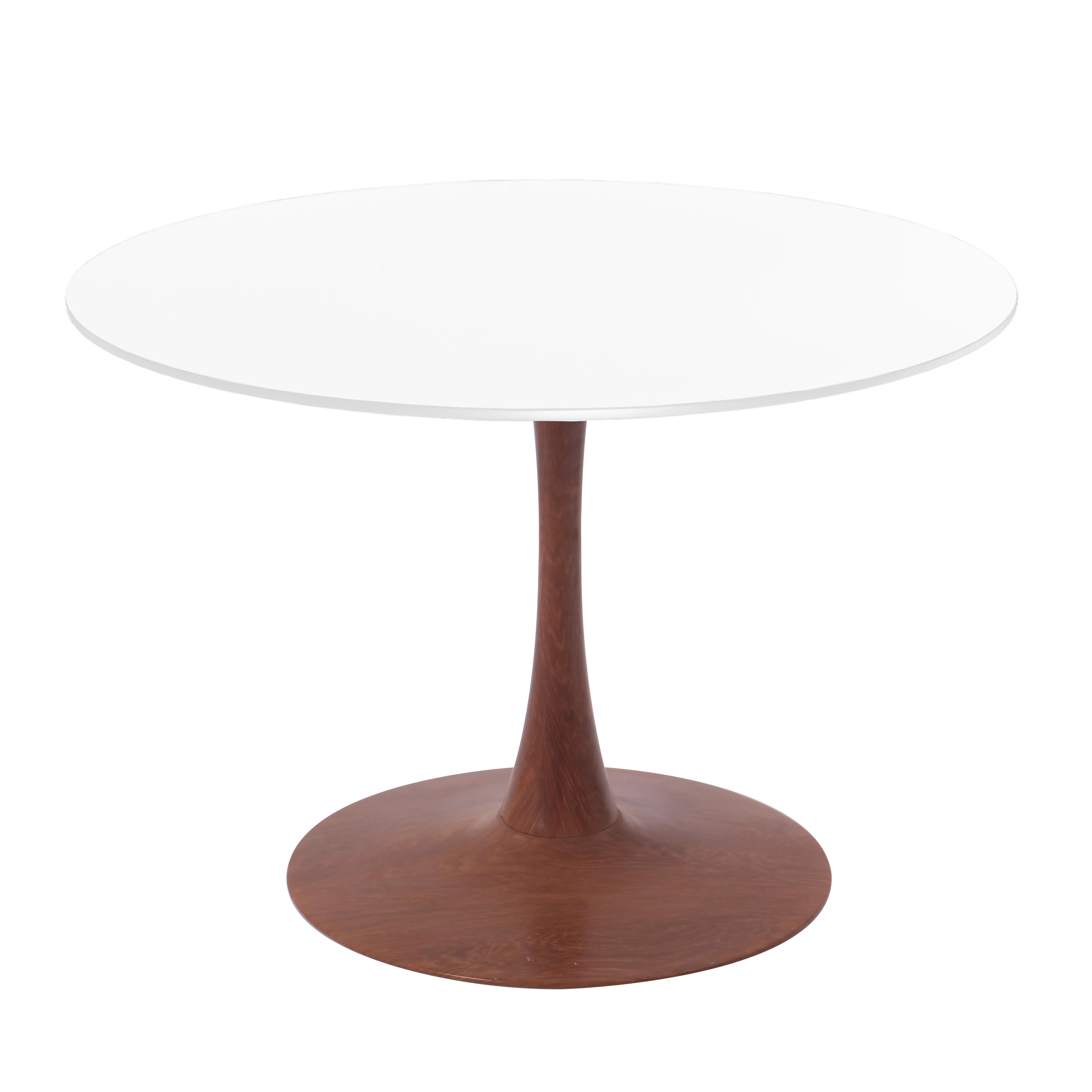 Bristol 35" Round Dining Table Wood Transfer Cherry Base with MDF White Top