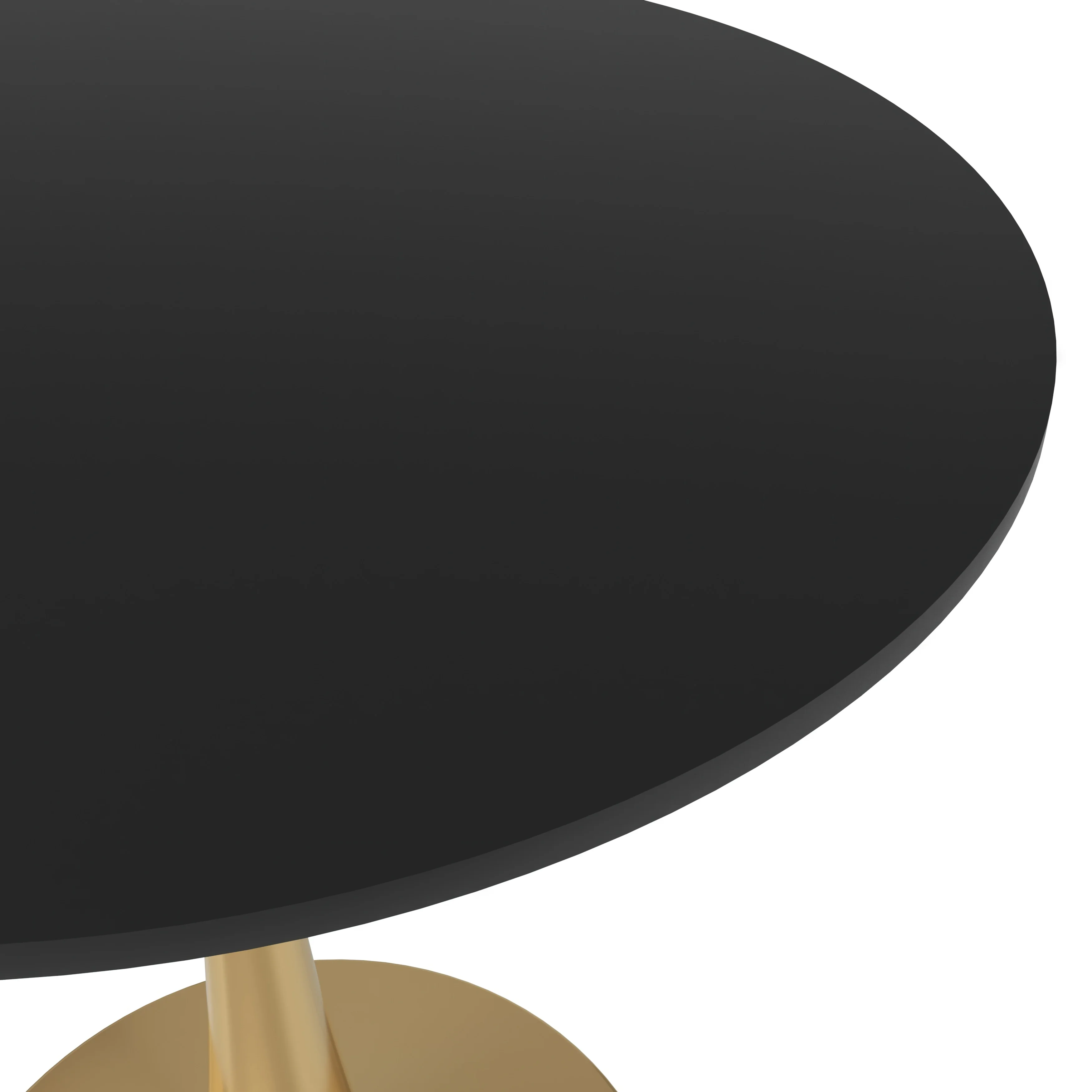 Bristol 24" round dining table Gold Base With Black Top