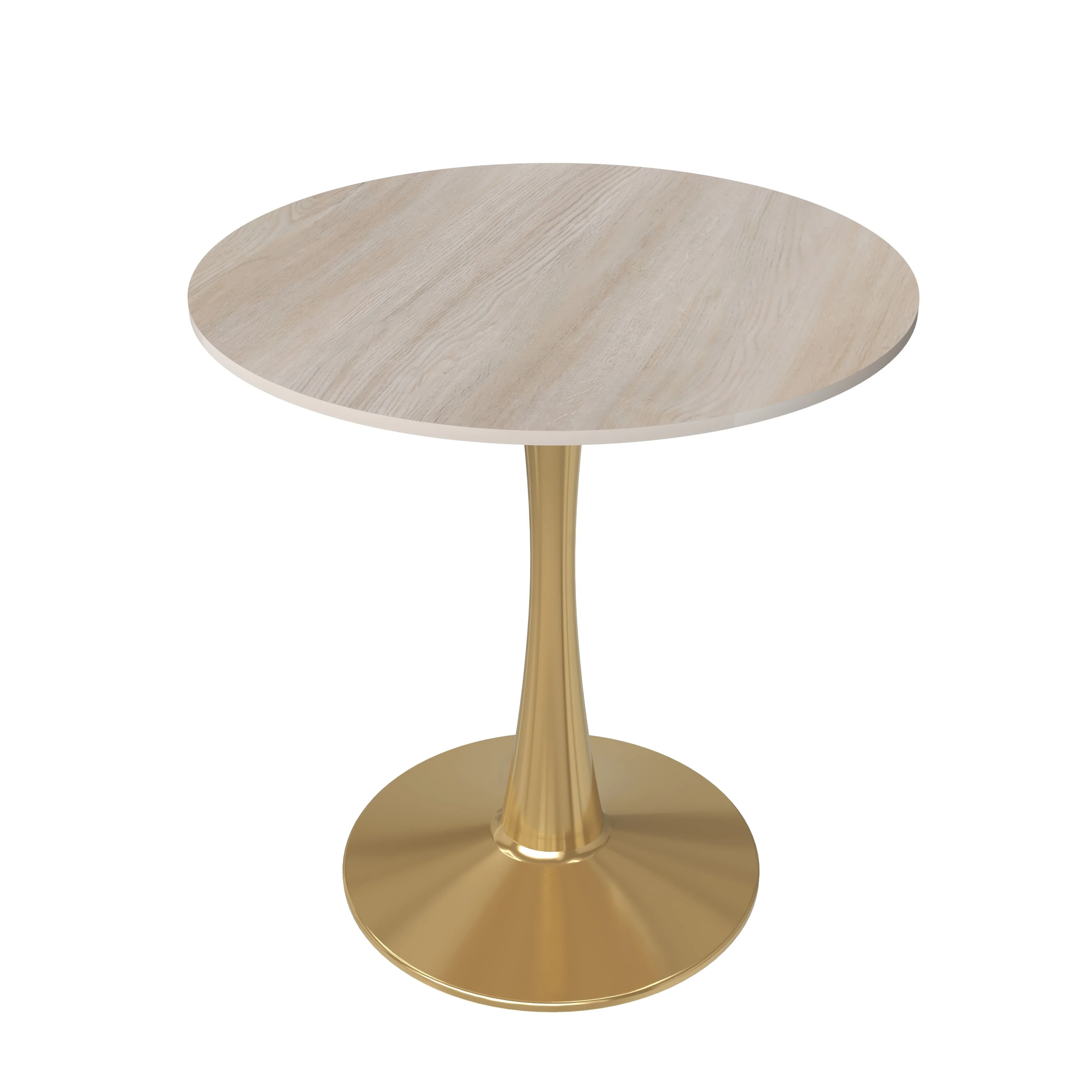 Bristol 24" round dining table Gold base with marbled MDF top