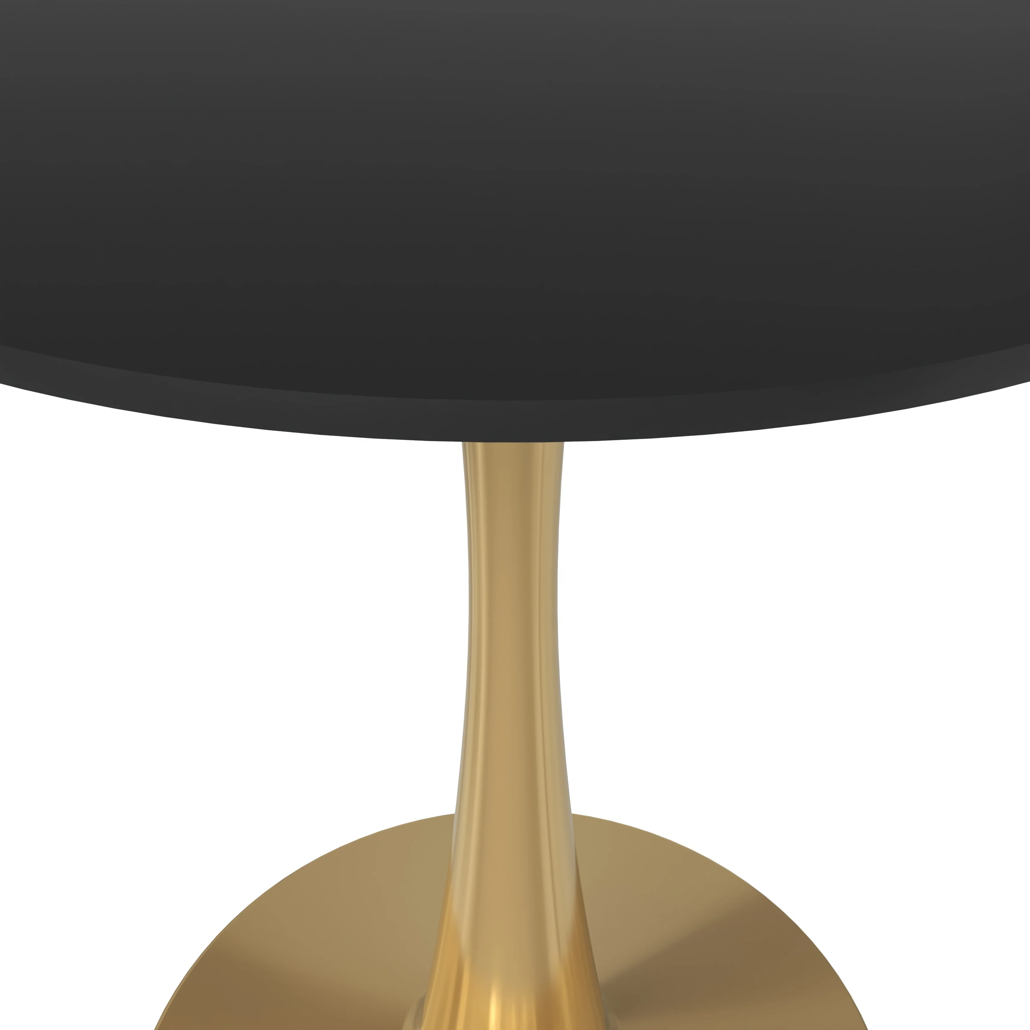 Bristol 27" round dining table Gold Base With Black Top