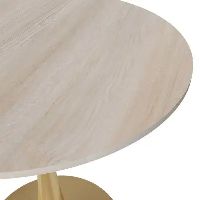 Bristol 27" round dining table Gold base with marbled MDF top