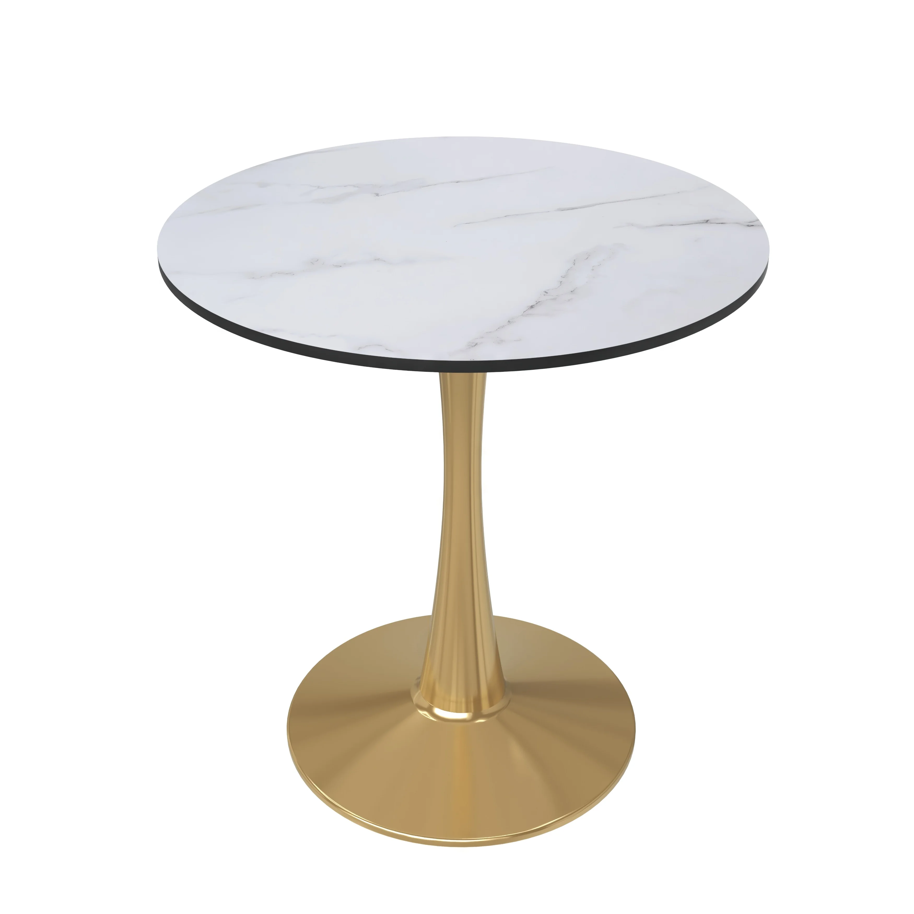 Bristol 27" round dining table Gold Base With White Top