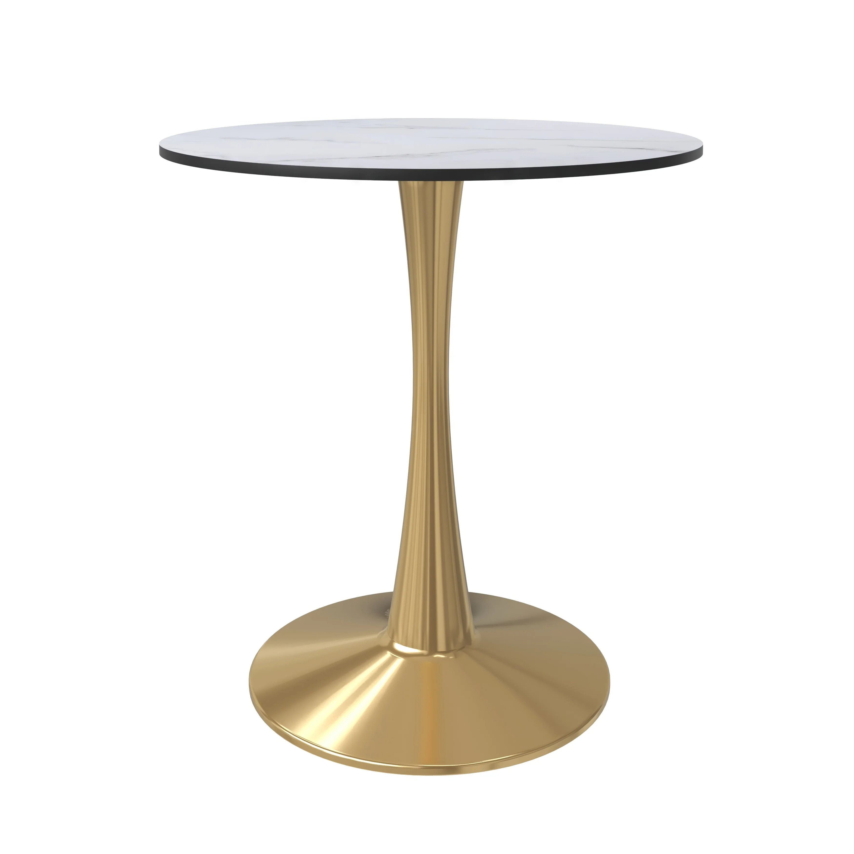Bristol 27" round dining table Gold Base With White Top