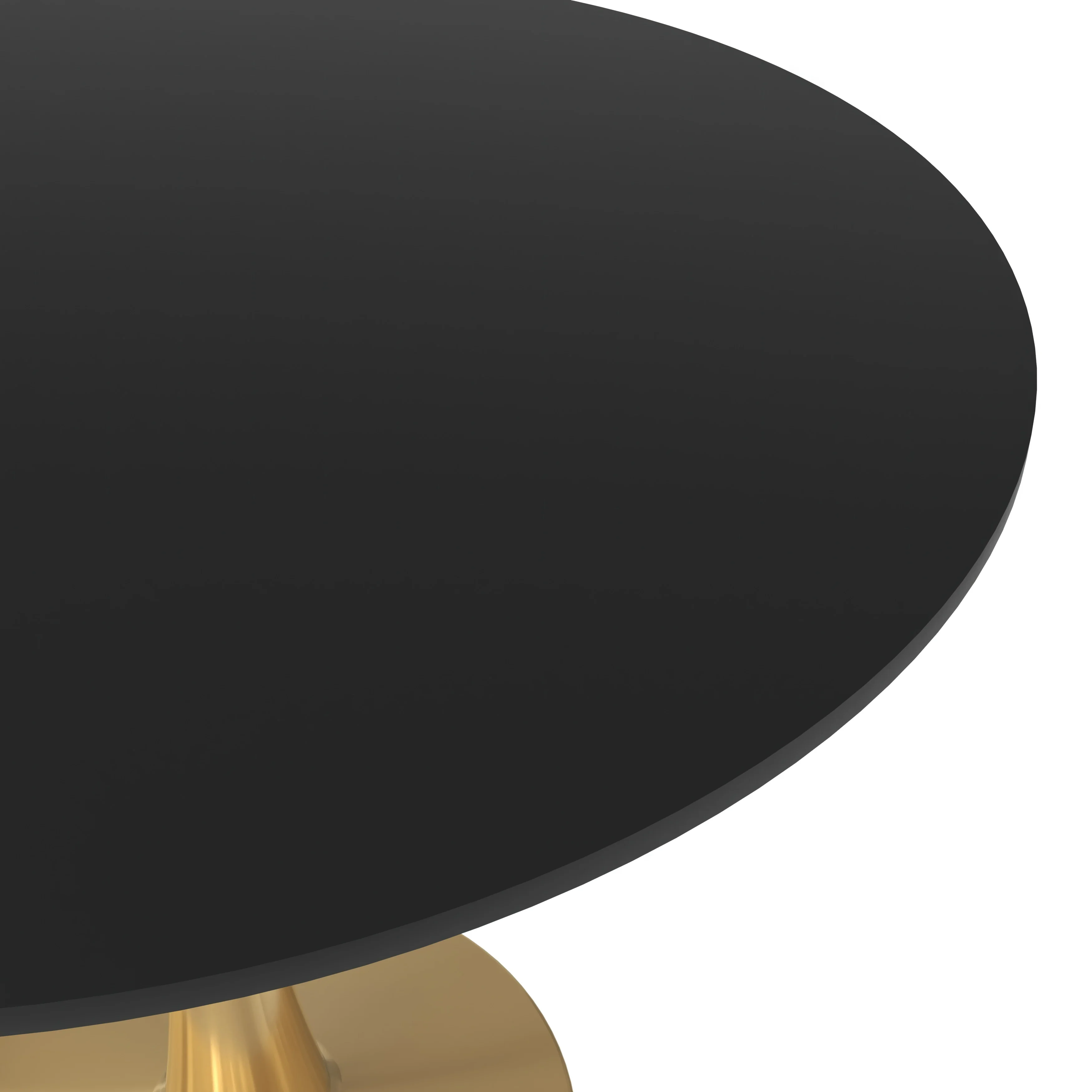 Bristol 35" round dining table Gold Base With Black Top