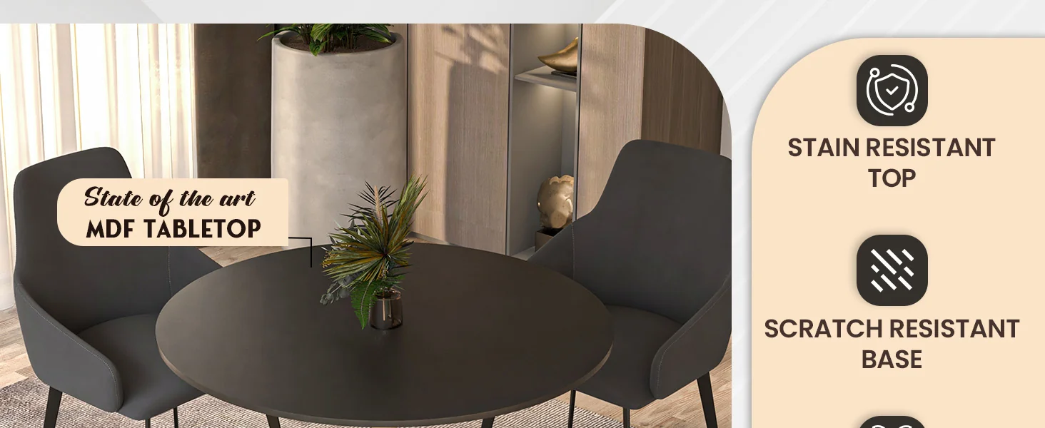 Bristol 35" round dining table Gold Base With Black Top