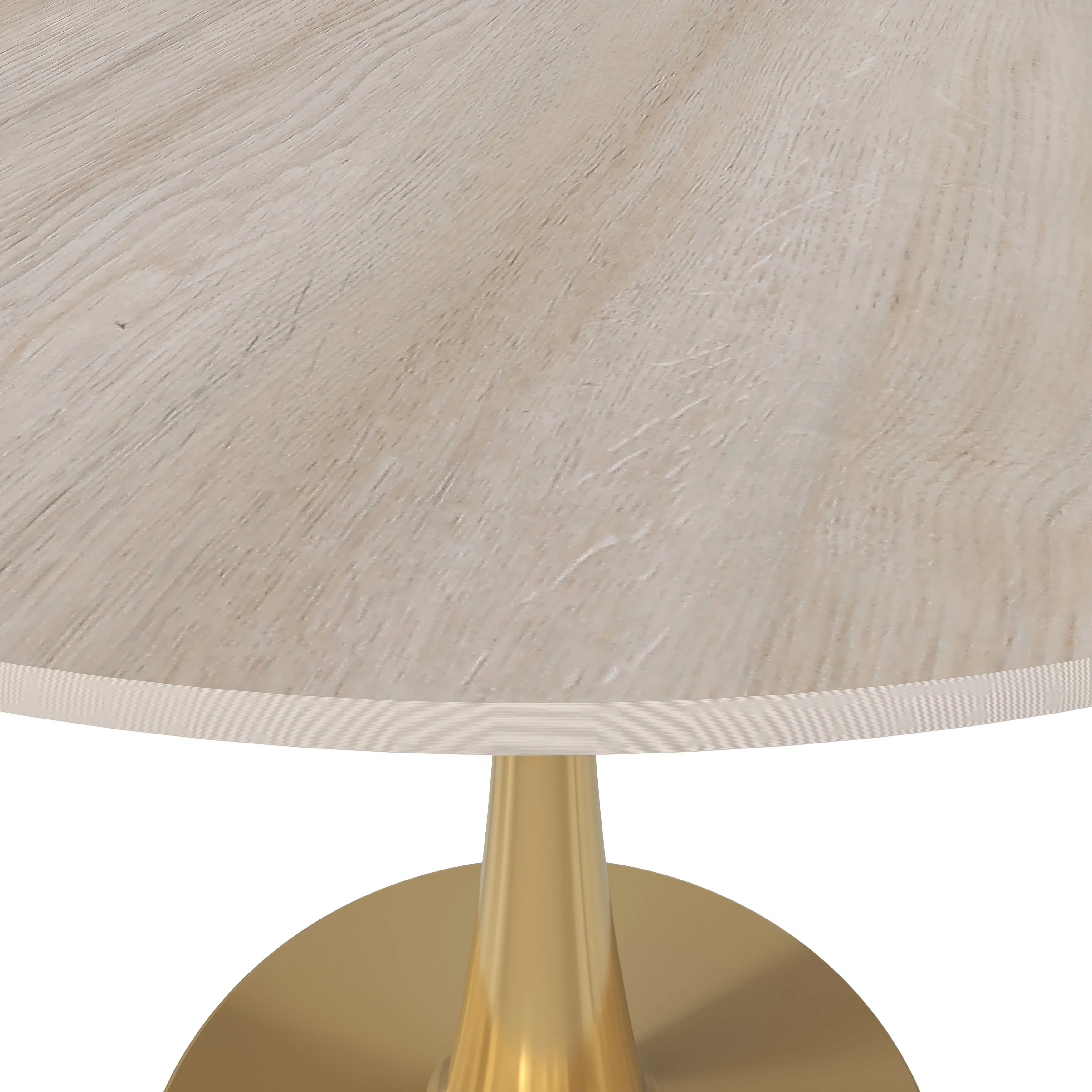 Bristol 35" round dining table Gold base with marbled MDF top