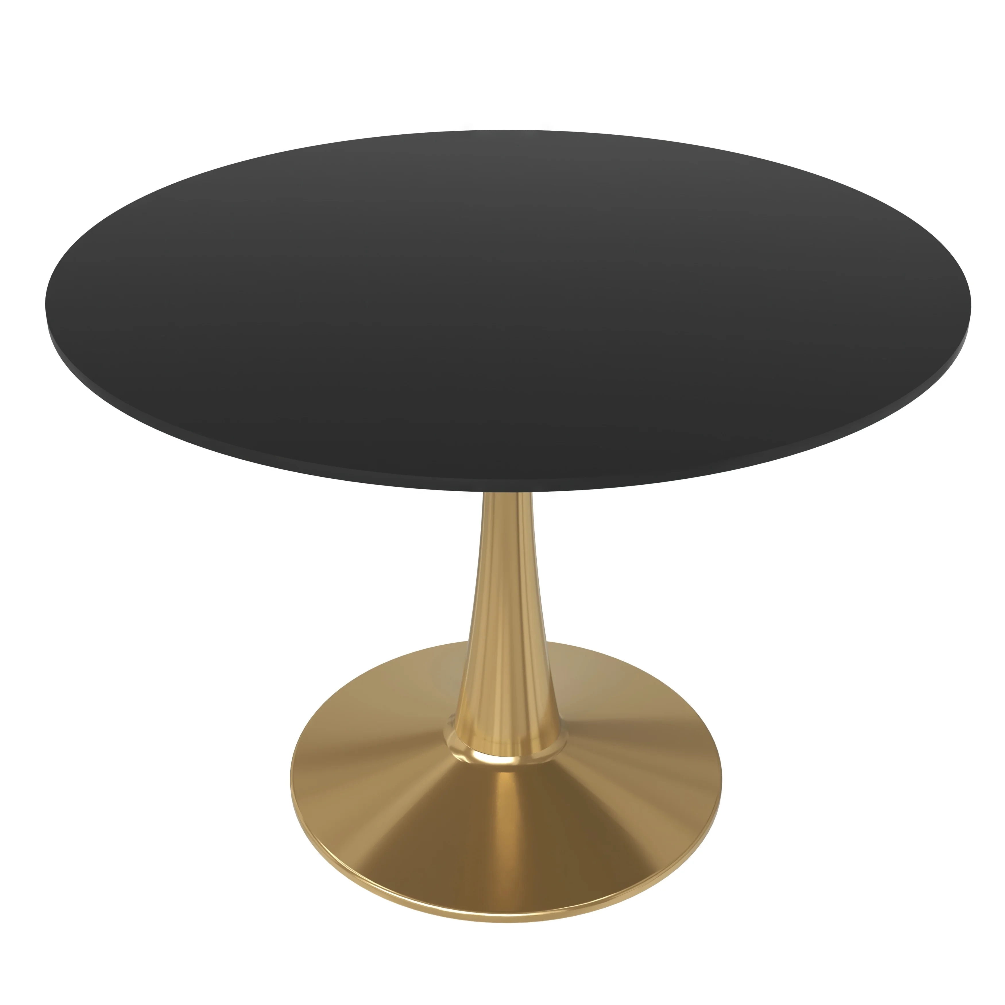Bristol 40" round dining table Gold Base With Black Top