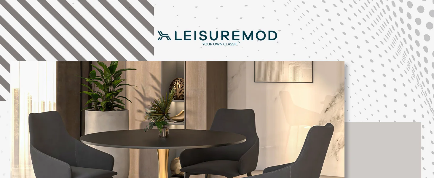 Bristol 40" round dining table Gold Base With Black Top