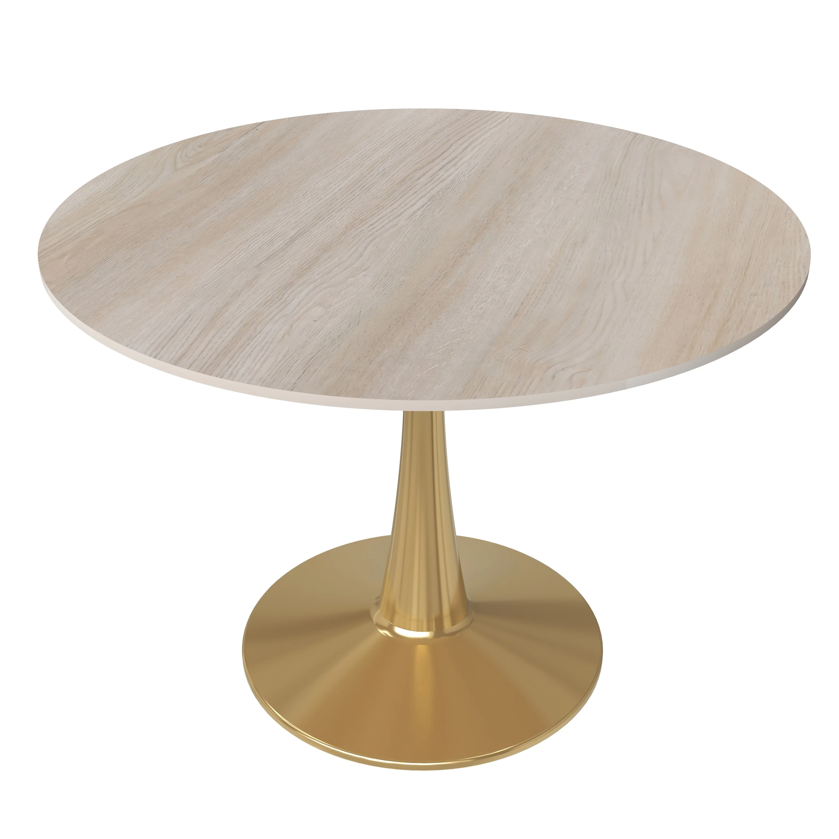 Bristol 40" round dining table Gold base with marbled MDF top
