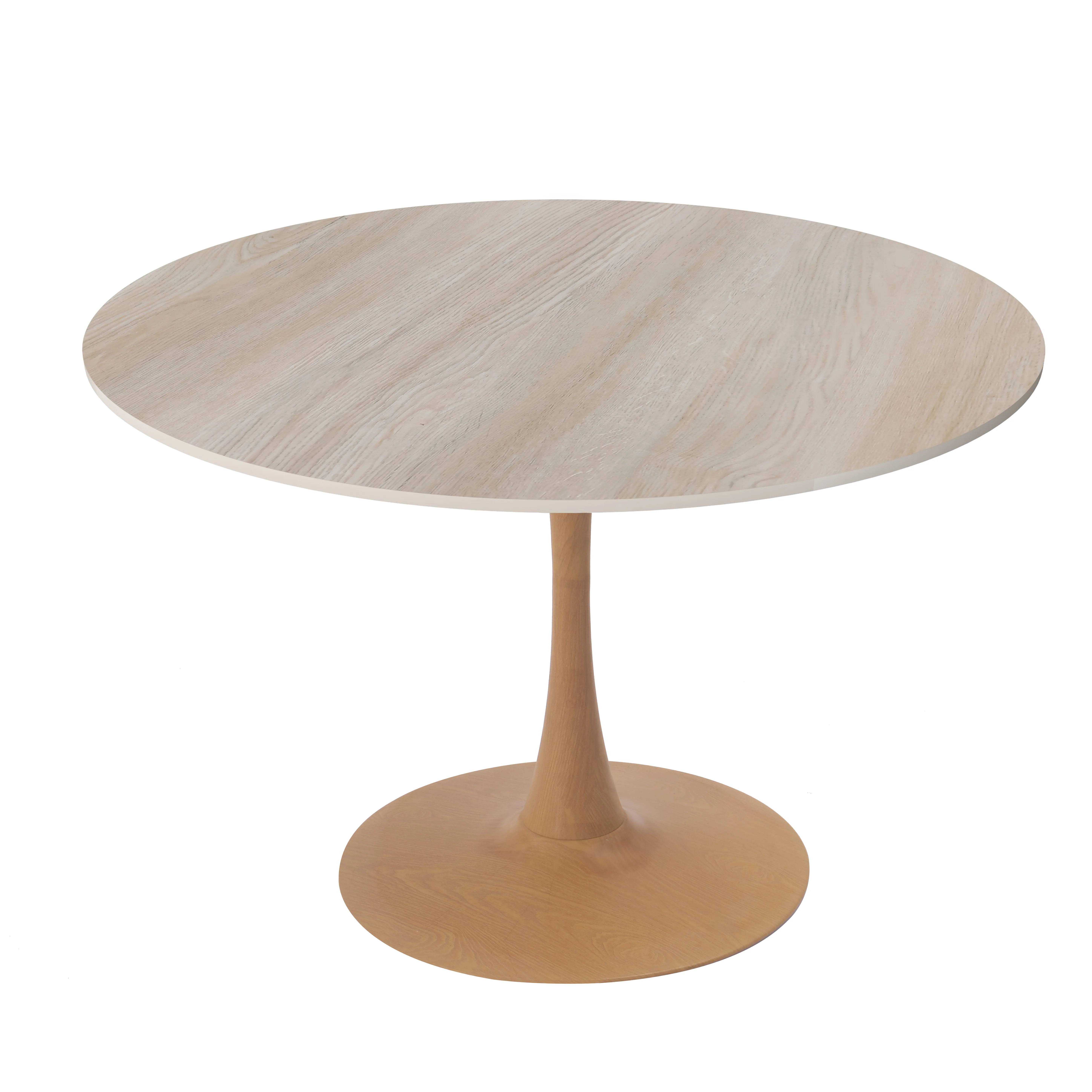 Bristol 35" Round Dining Table Wood Transfer Natural Base with MDF Natural Wood Top