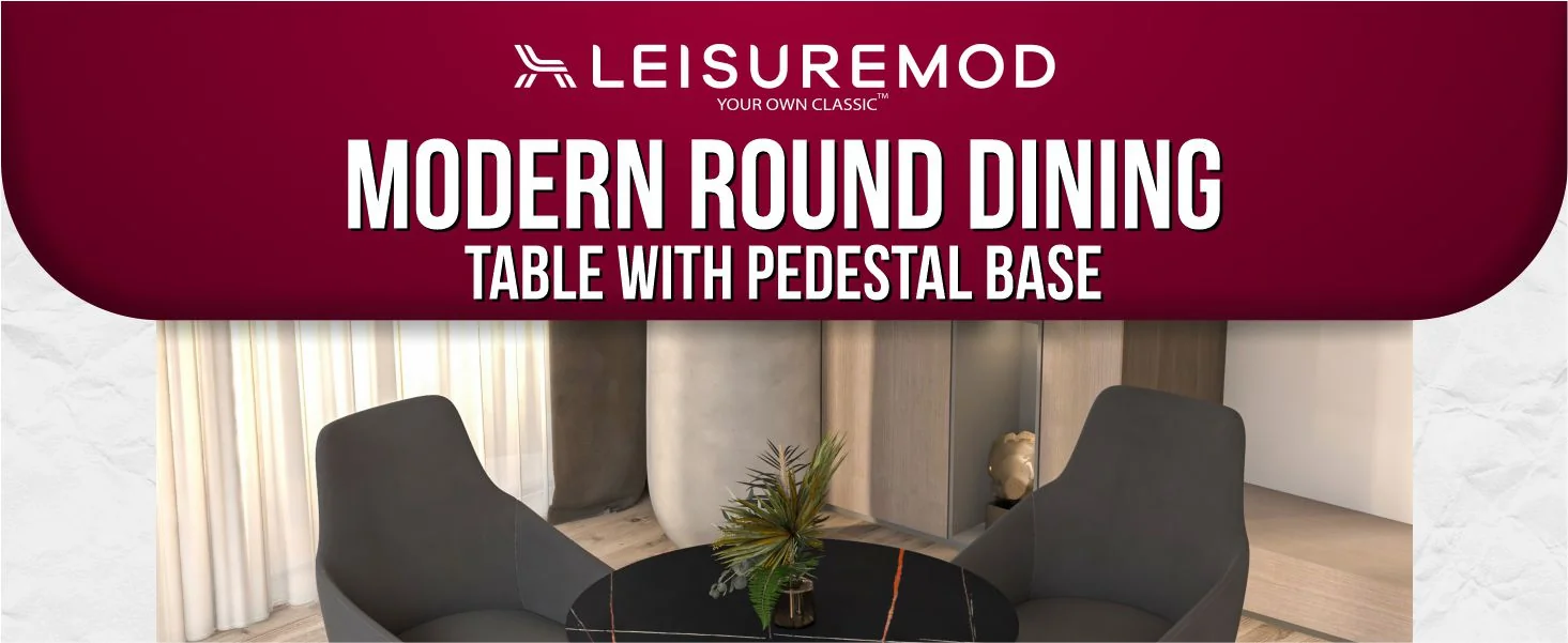 Bristol 24 round dining table White base with Black Sintered stone Top