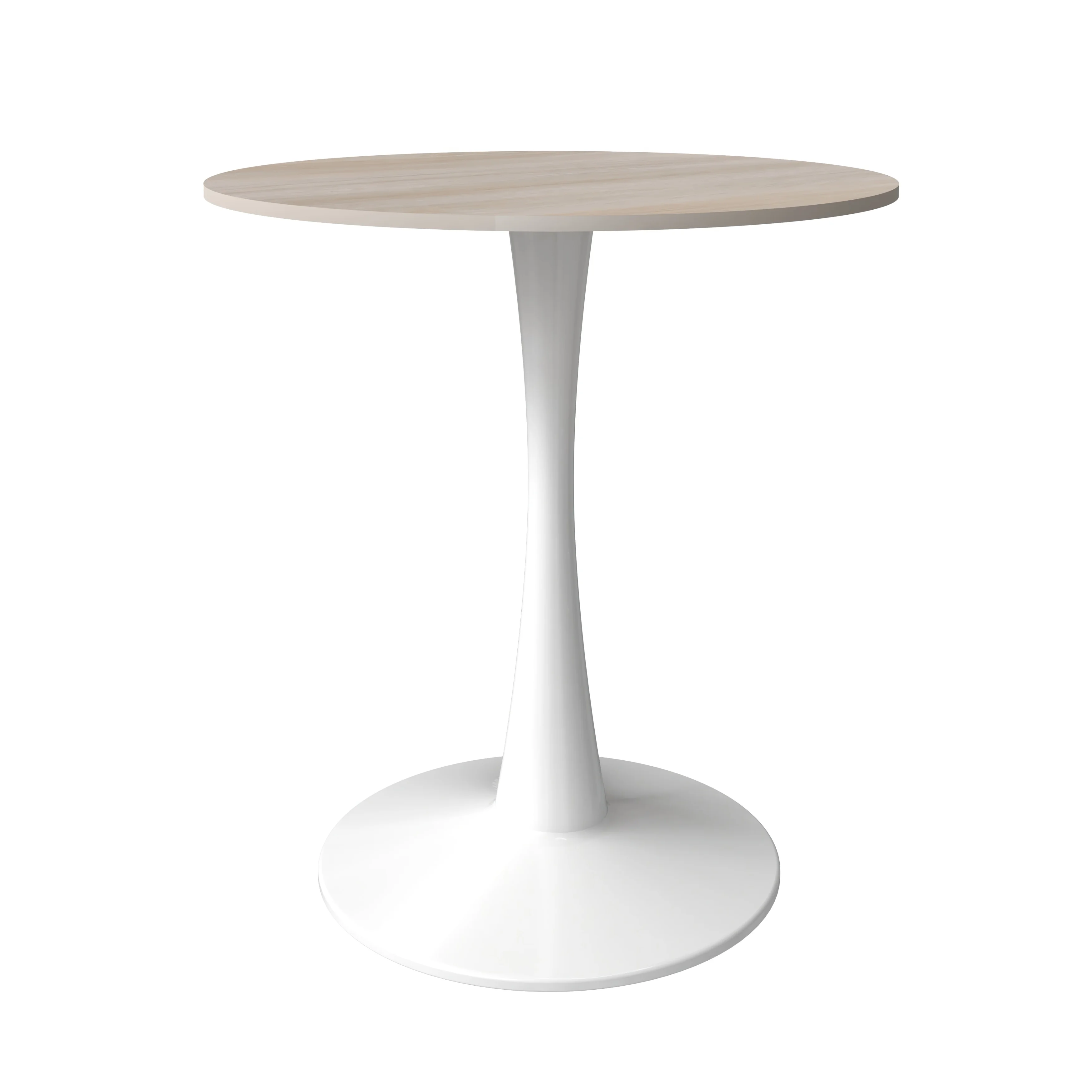 Bristol 24" round dining table White base with marbled MDF top