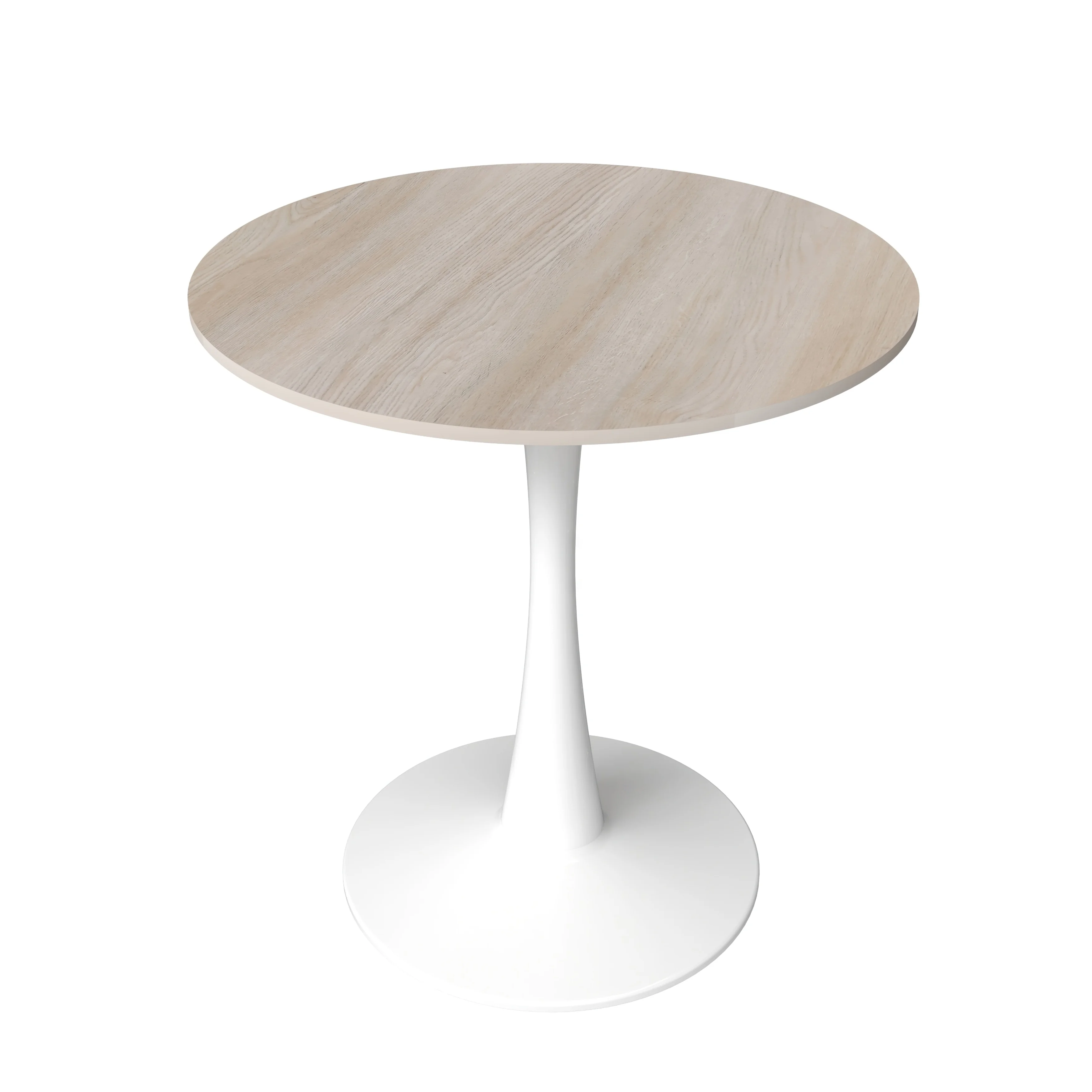 Bristol 24" round dining table White base with marbled MDF top