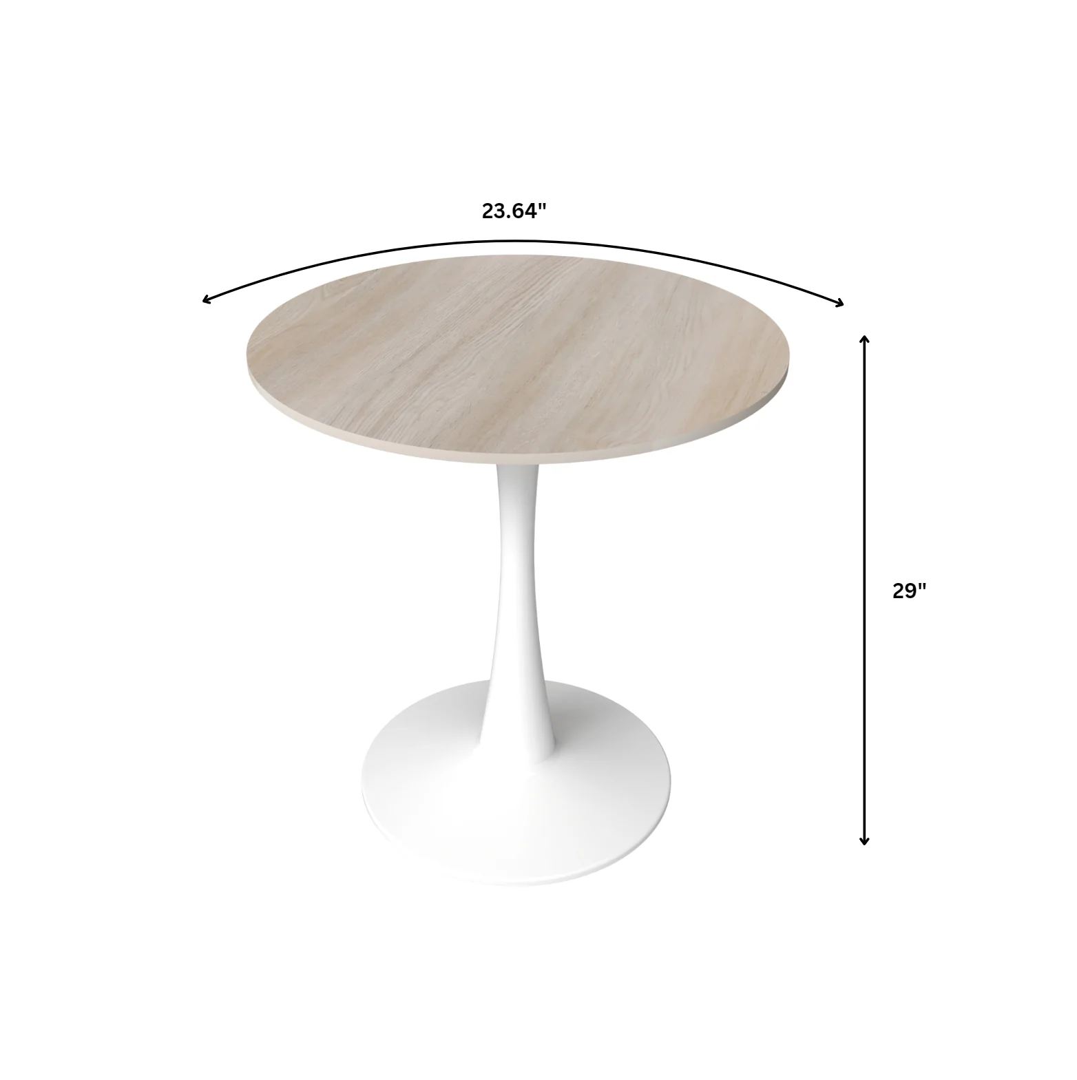 Bristol 24" round dining table White base with marbled MDF top