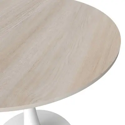 Bristol 24" round dining table White base with marbled MDF top