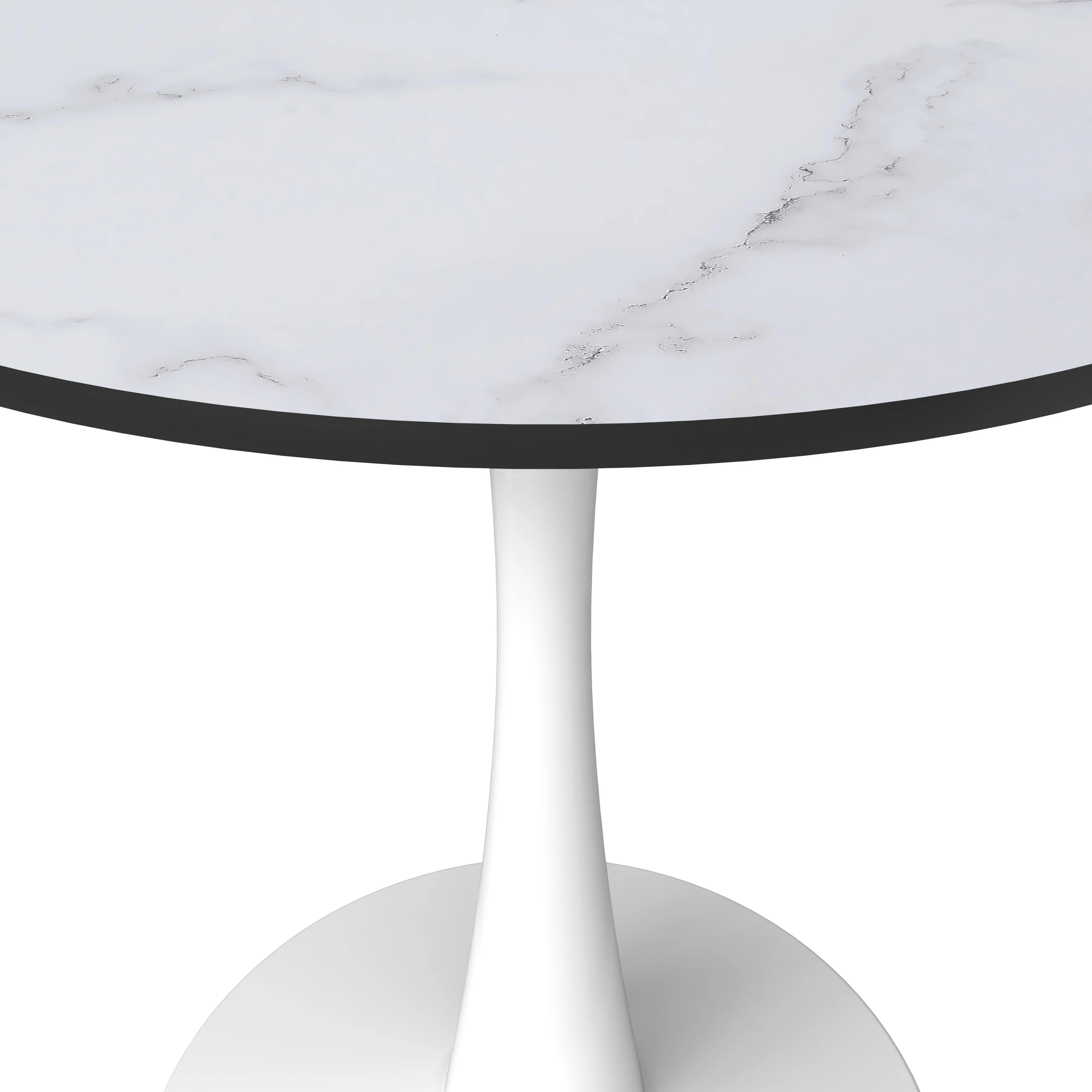 Leisyremod Bristol 24" Round Dining Table White base with White top