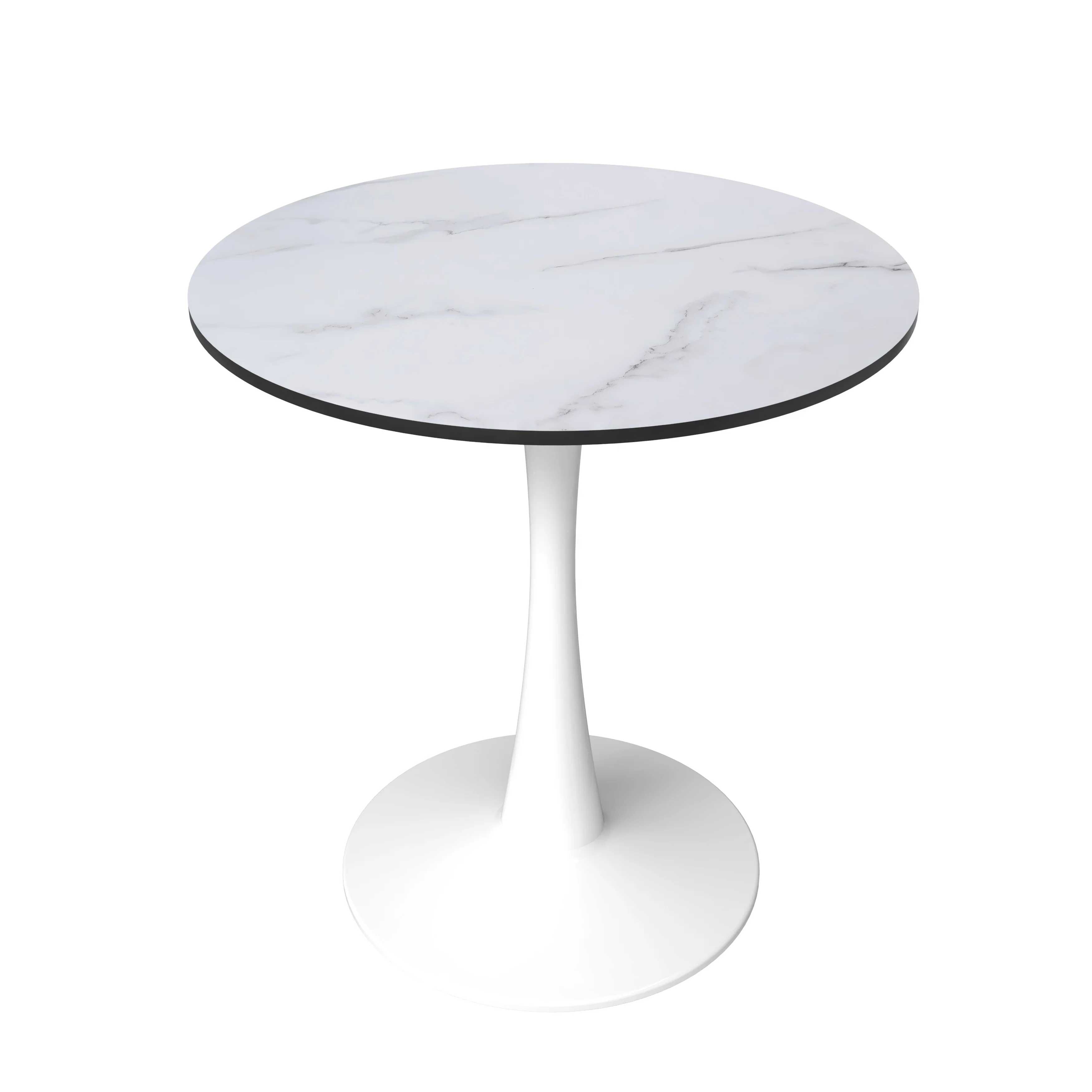 Leisyremod Bristol 24" Round Dining Table White base with White top