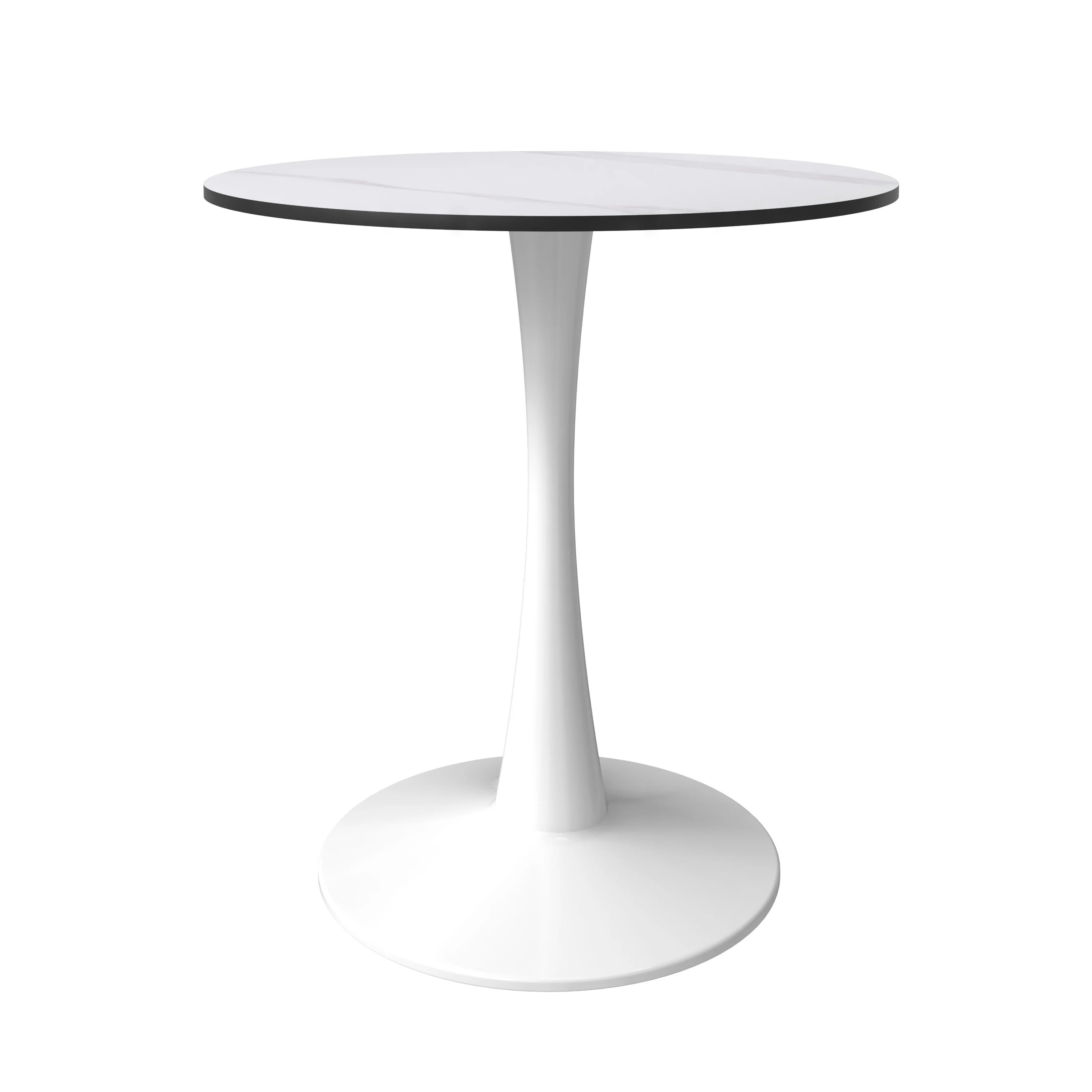 Bristol 24 round dining table White base with White Sintered stone Top