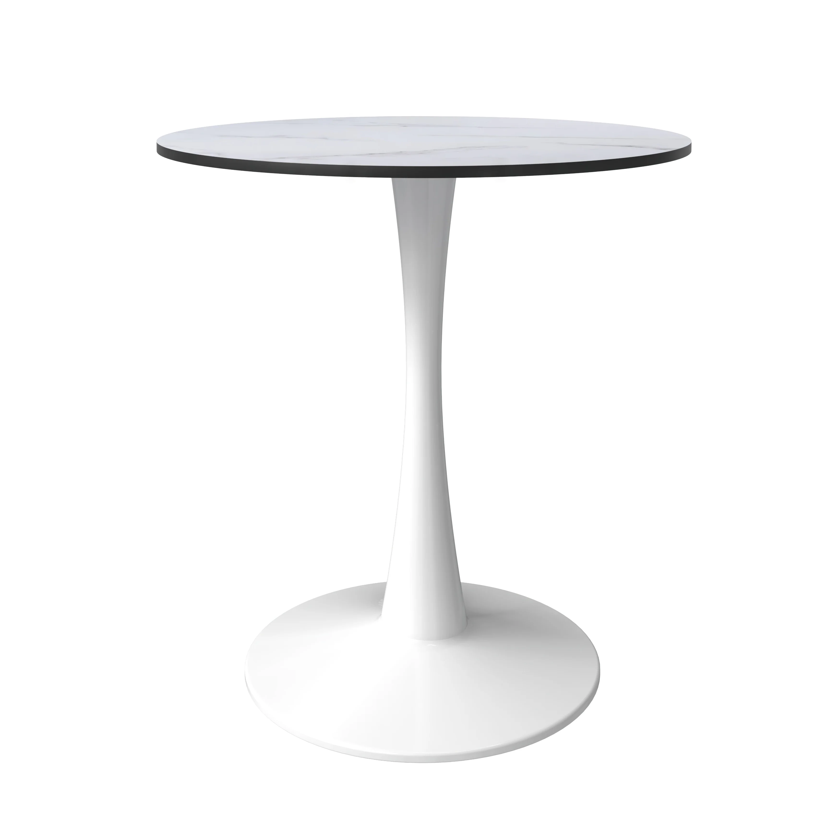 Leisyremod Bristol 27" Round Dining Table White base with White top