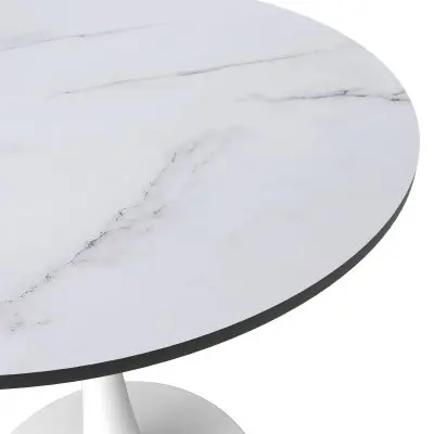 Leisyremod Bristol 27" Round Dining Table White base with White top