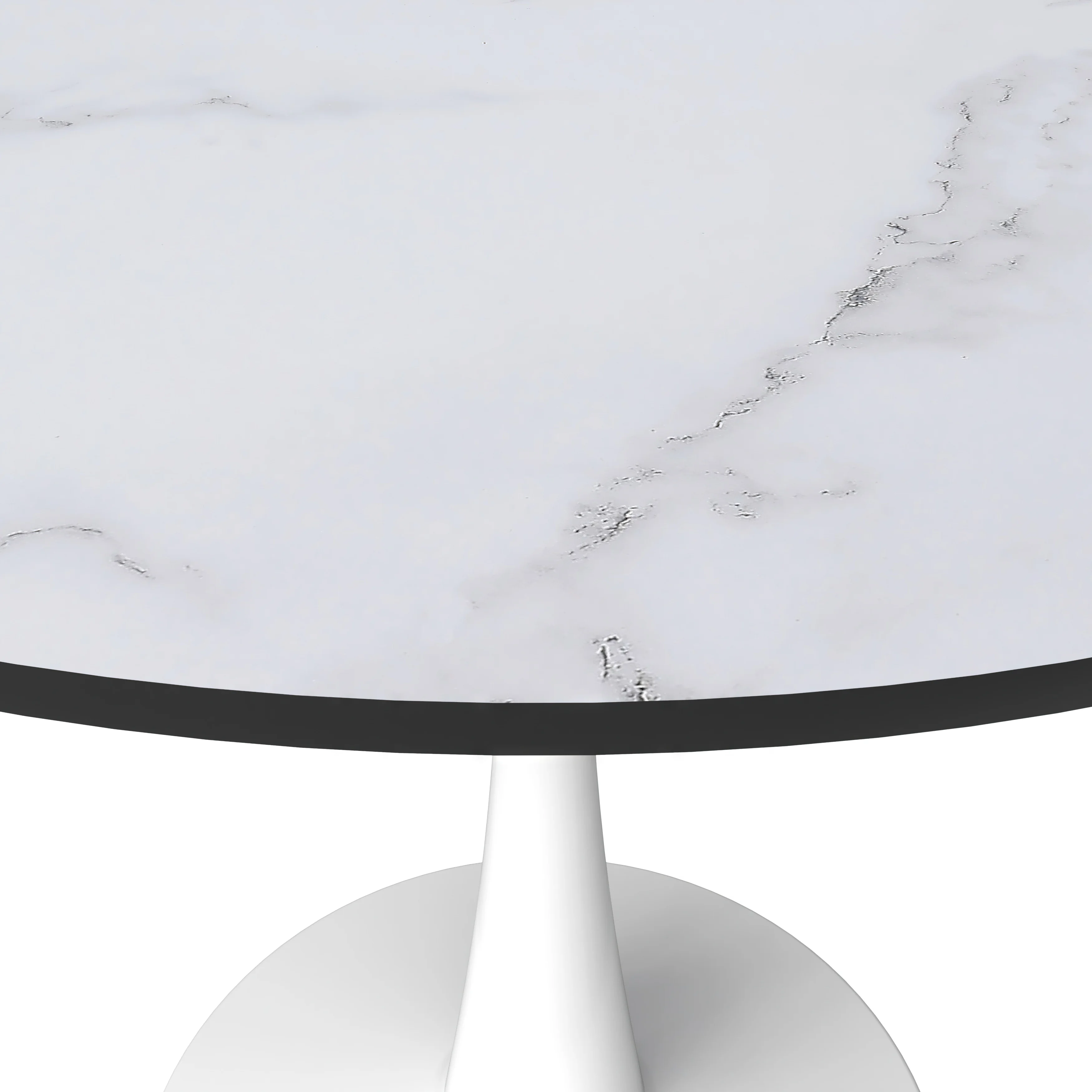 Bristol 31" round dining table White base with marbled MDF top