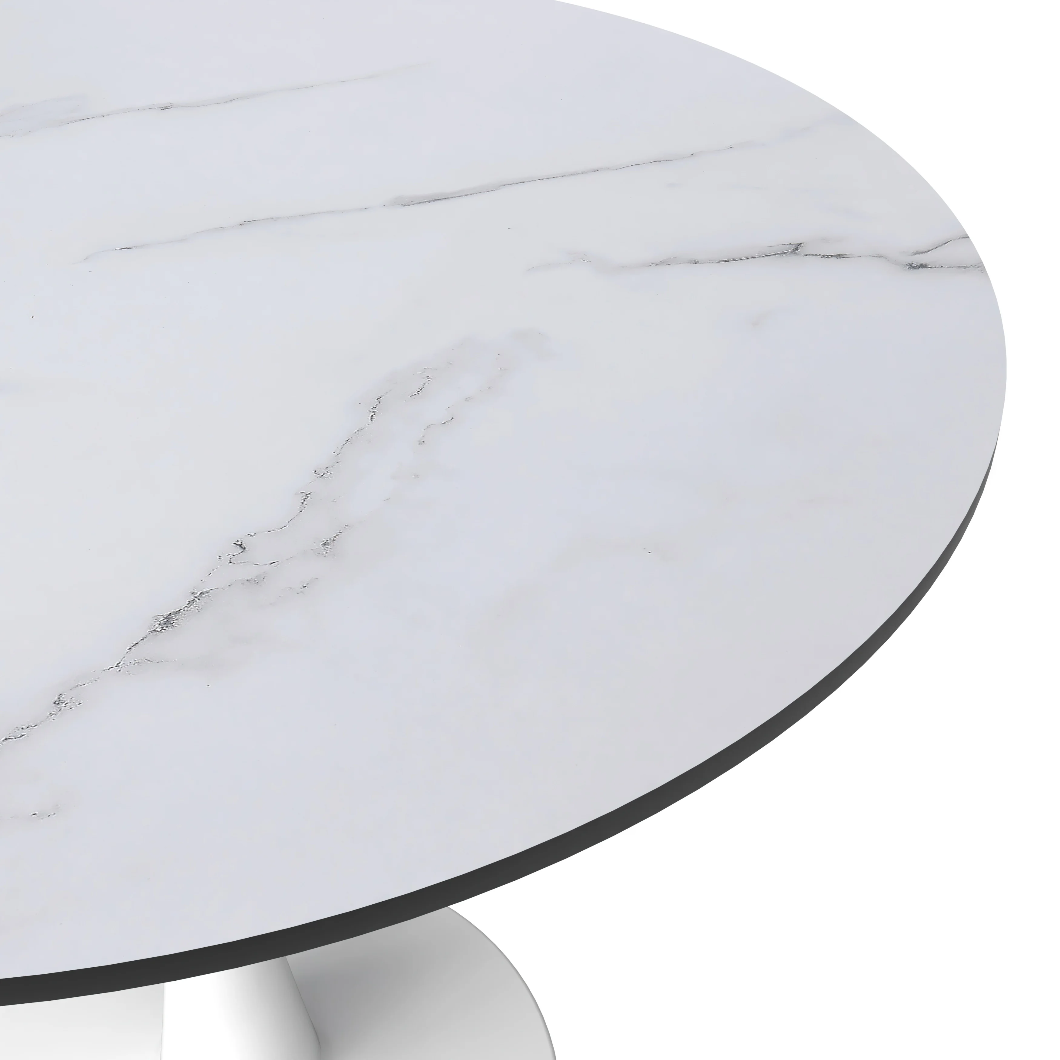 Bristol 31" round dining table White base with marbled MDF top
