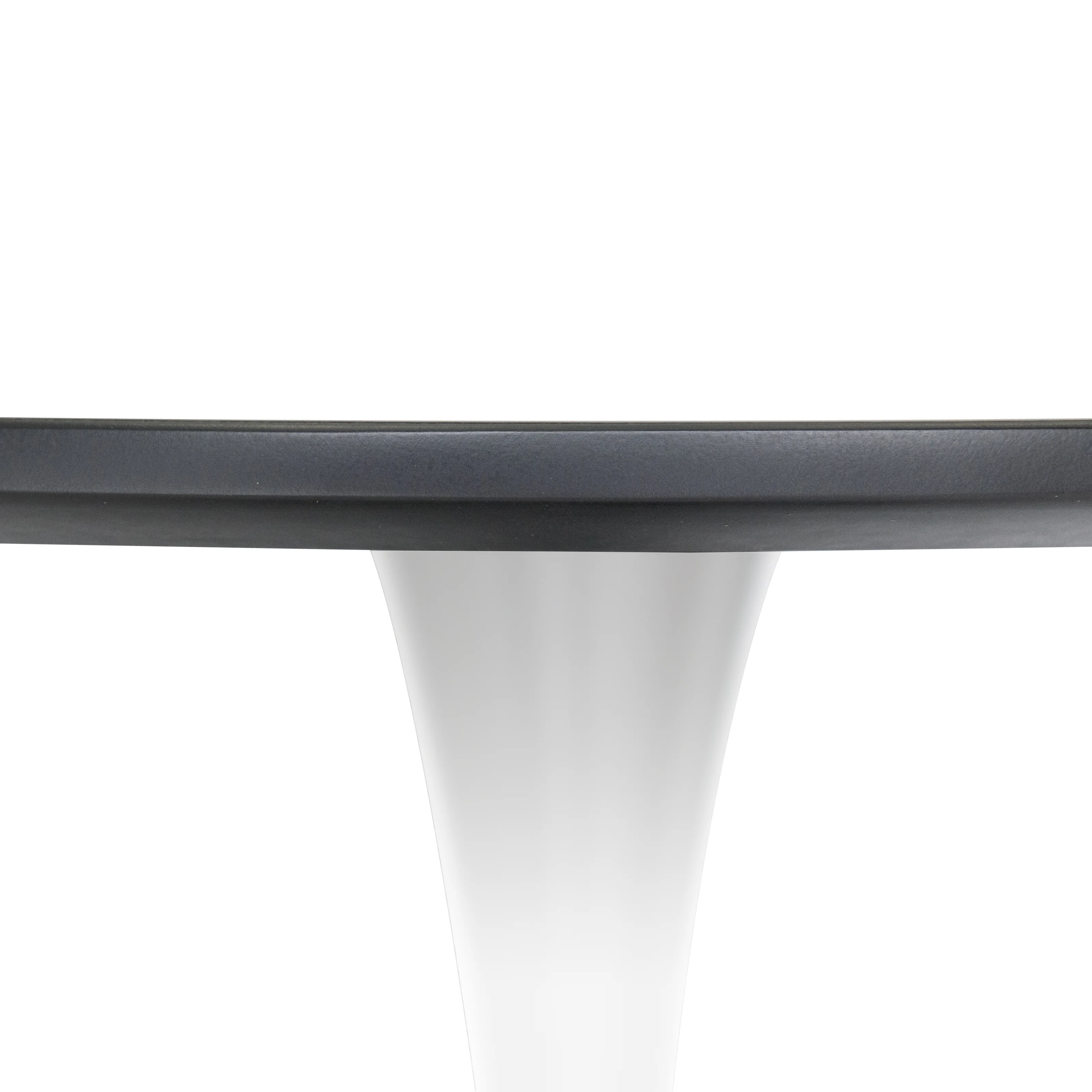 5-Piece Dining Set 35" Round Dining Table in White Iron - 4 ABS Plastic Side Chair in Chrome - Transparent Orange